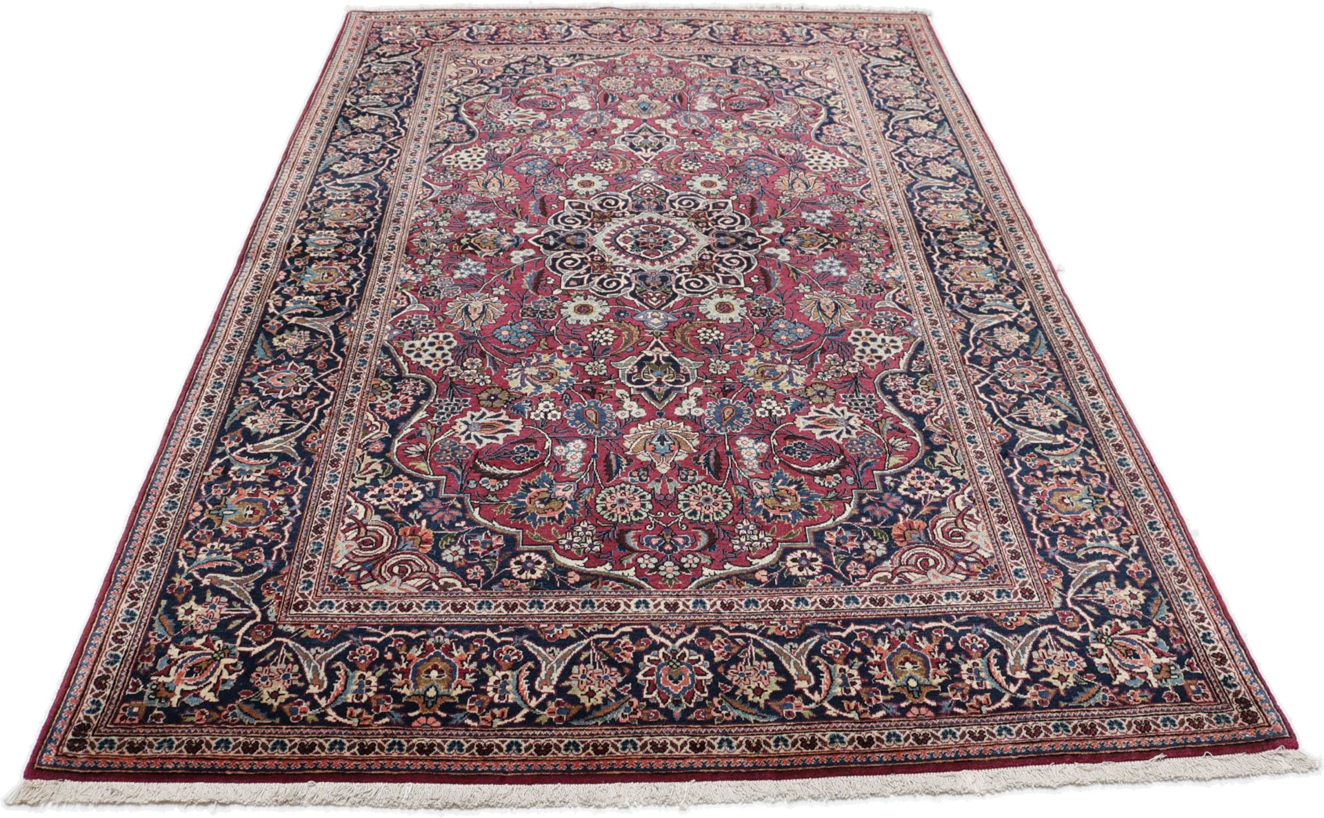 Handgeknüpfter Kashan Perserteppich, 133 × 210 cm, Wolle