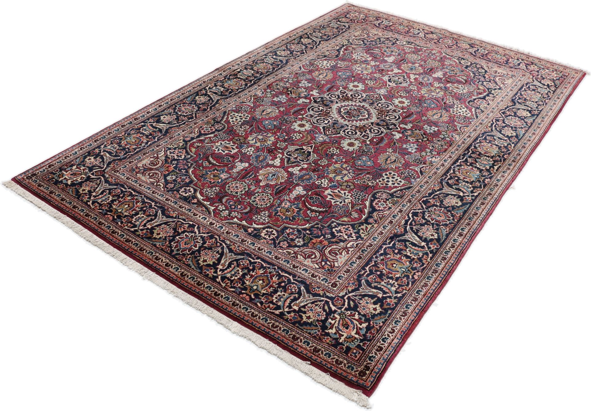 Handgeknüpfter Kashan Perserteppich, 133 × 210 cm, Wolle