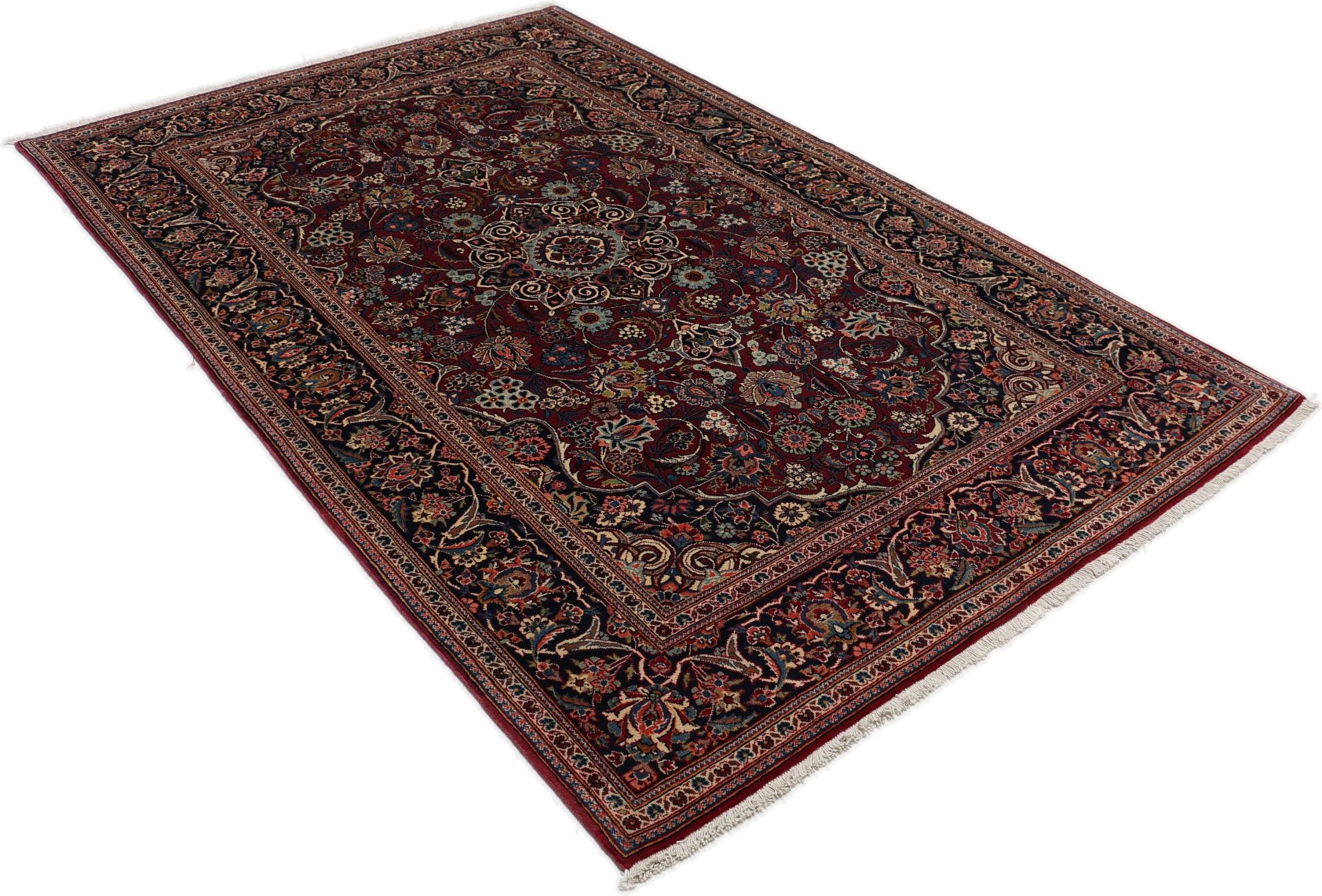 Handgeknüpfter Kashan Perserteppich, 133 × 210 cm, Wolle