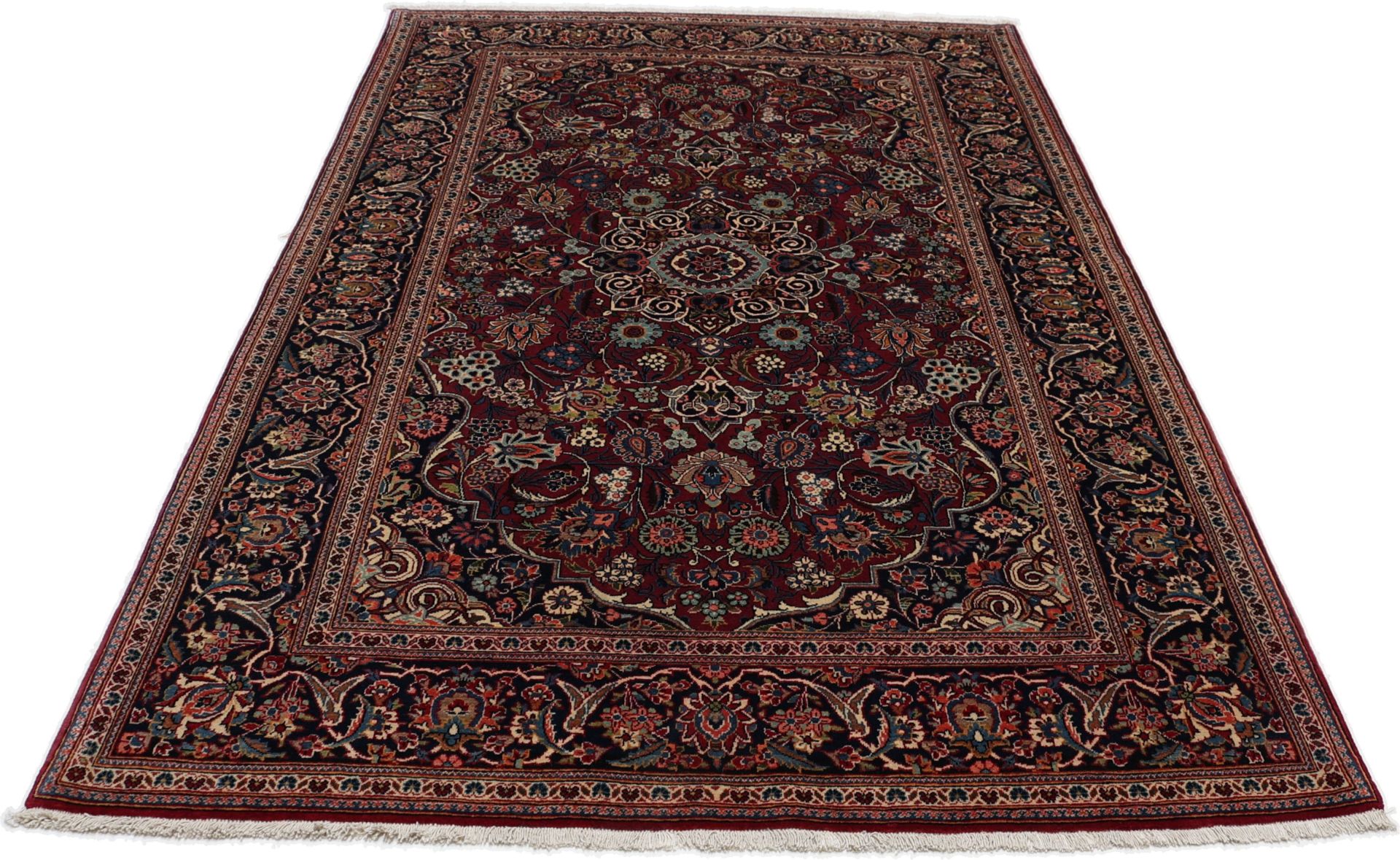 Handgeknüpfter Kashan Perserteppich, 133 × 210 cm, Wolle