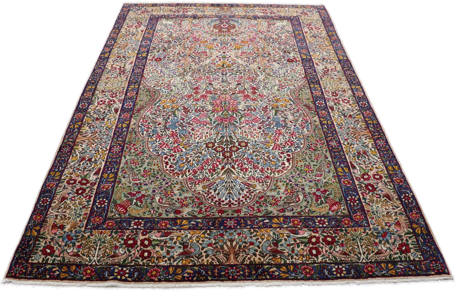 Antiker Kerman Perserteppich, 140 × 224 cm, Wolle