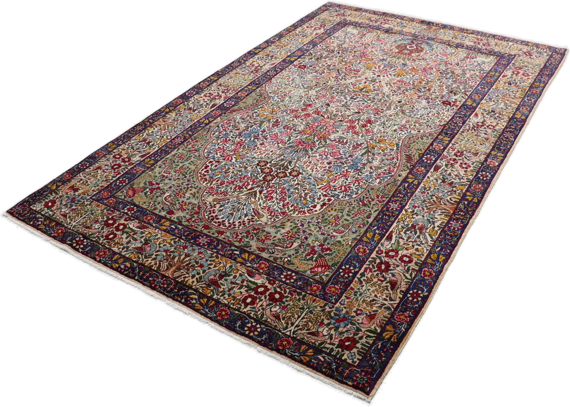Antiker Kerman Perserteppich, 140 × 224 cm, Wolle