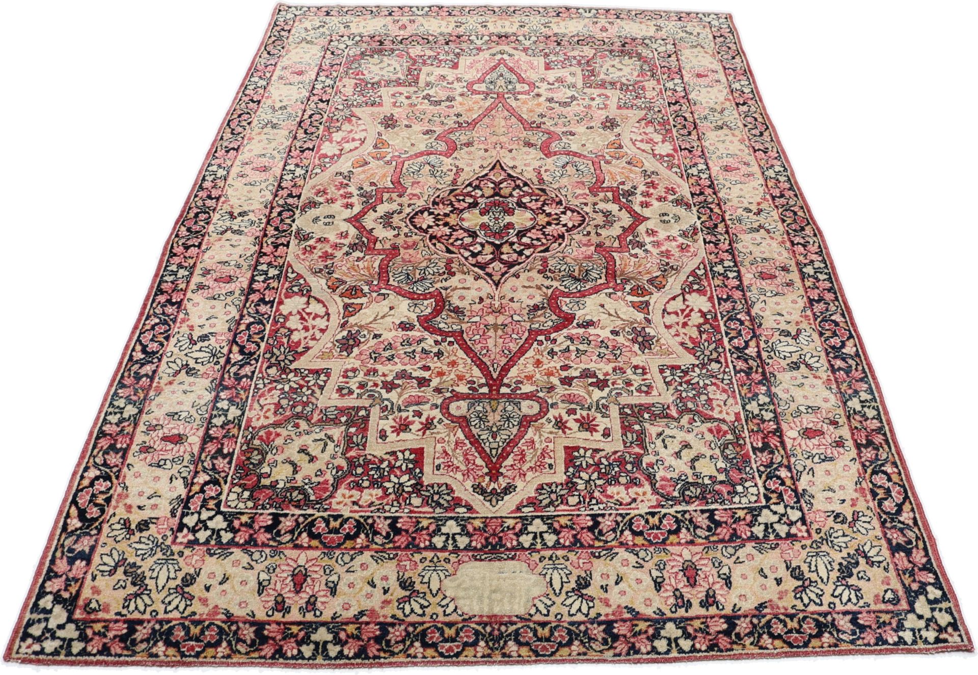 Kerman Perserteppich antik, 130 × 206 cm, Wolle