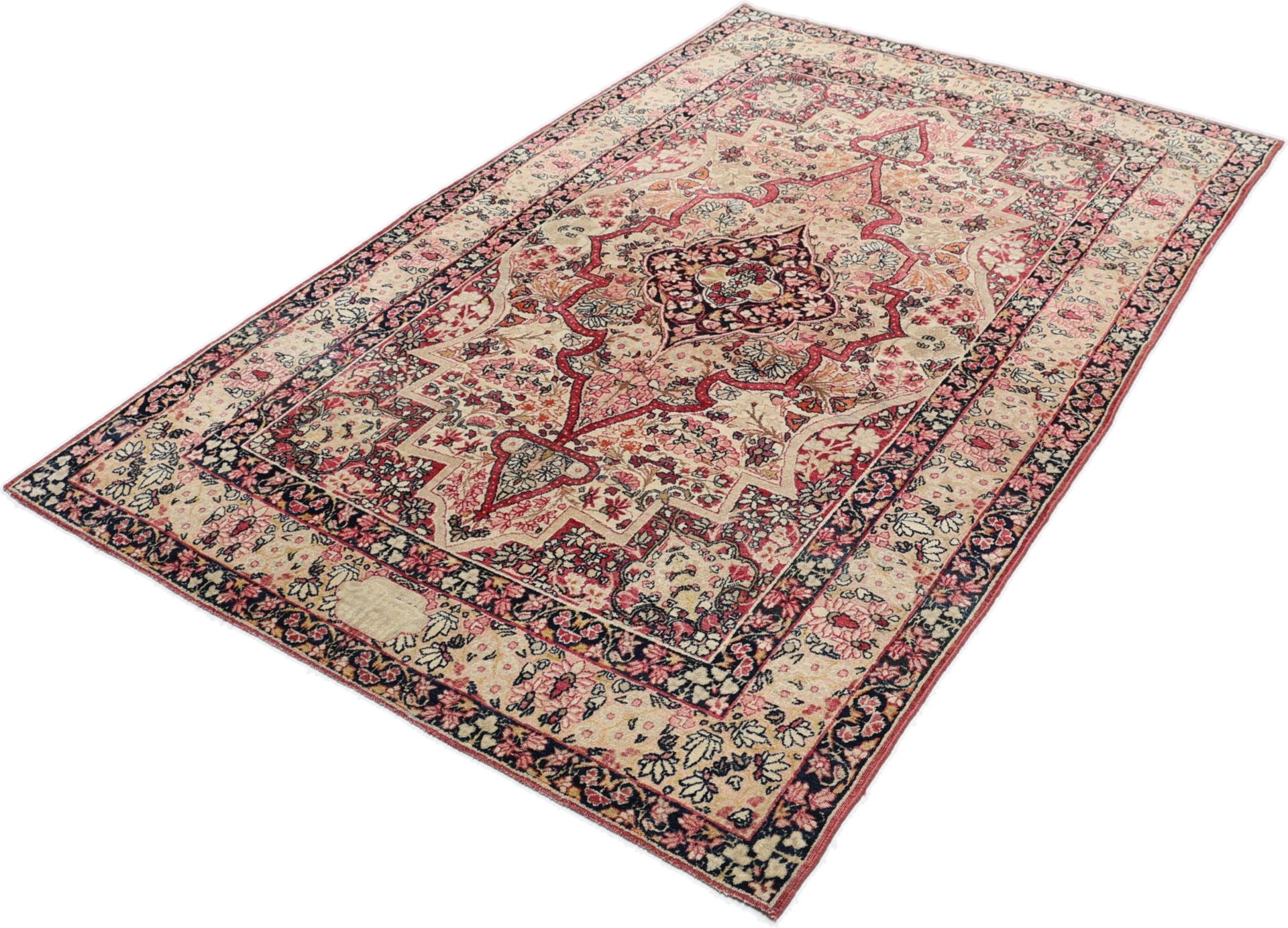 Kerman Perserteppich antik, 130 × 206 cm, Wolle