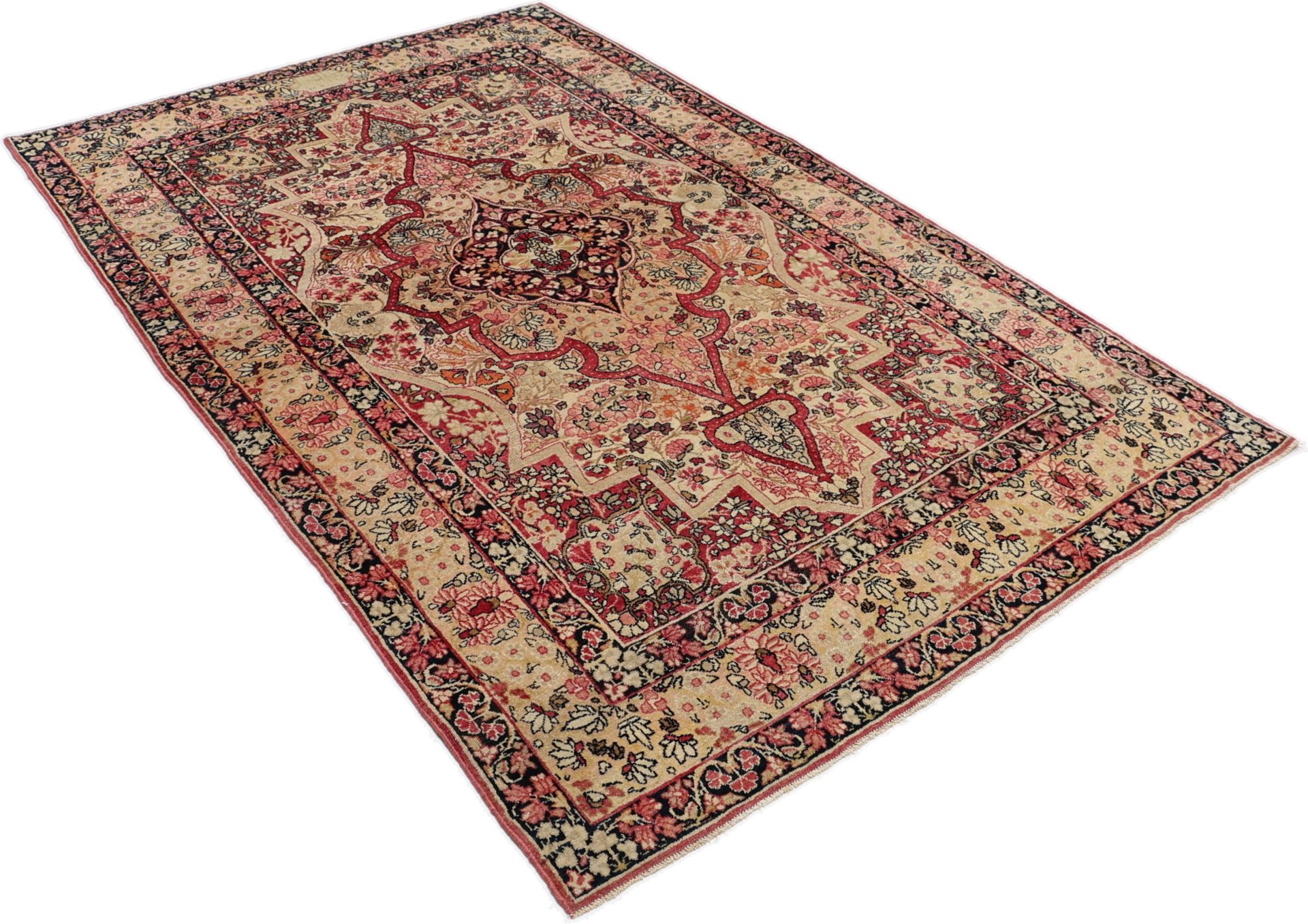Kerman Perserteppich antik, 130 × 206 cm, Wolle