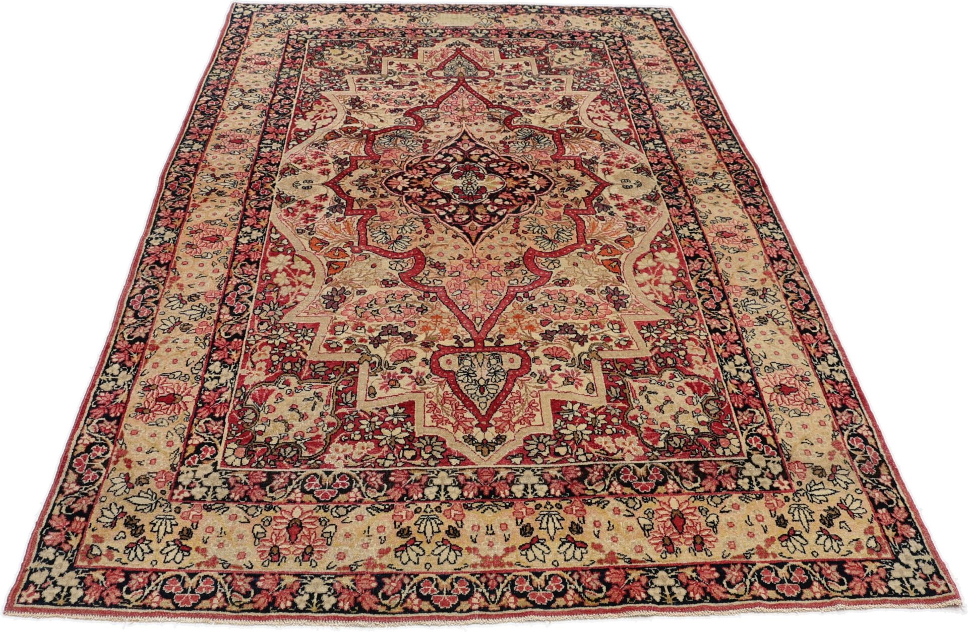 Kerman Perserteppich antik, 130 × 206 cm, Wolle