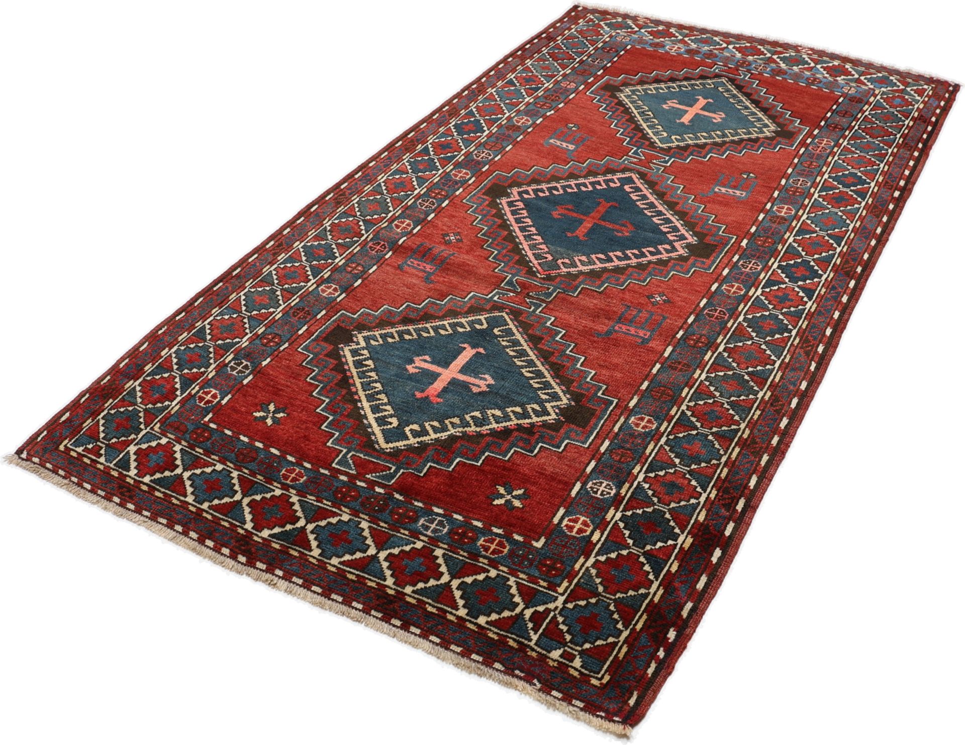 Antiker Kazak Perserteppich aus Iran, 112 × 205 cm
