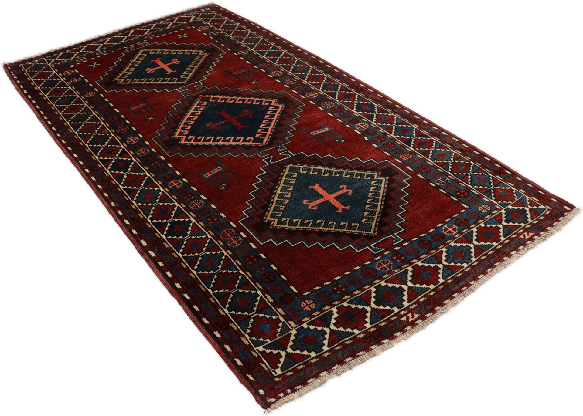Antiker Kazak Perserteppich aus Iran, 112 × 205 cm