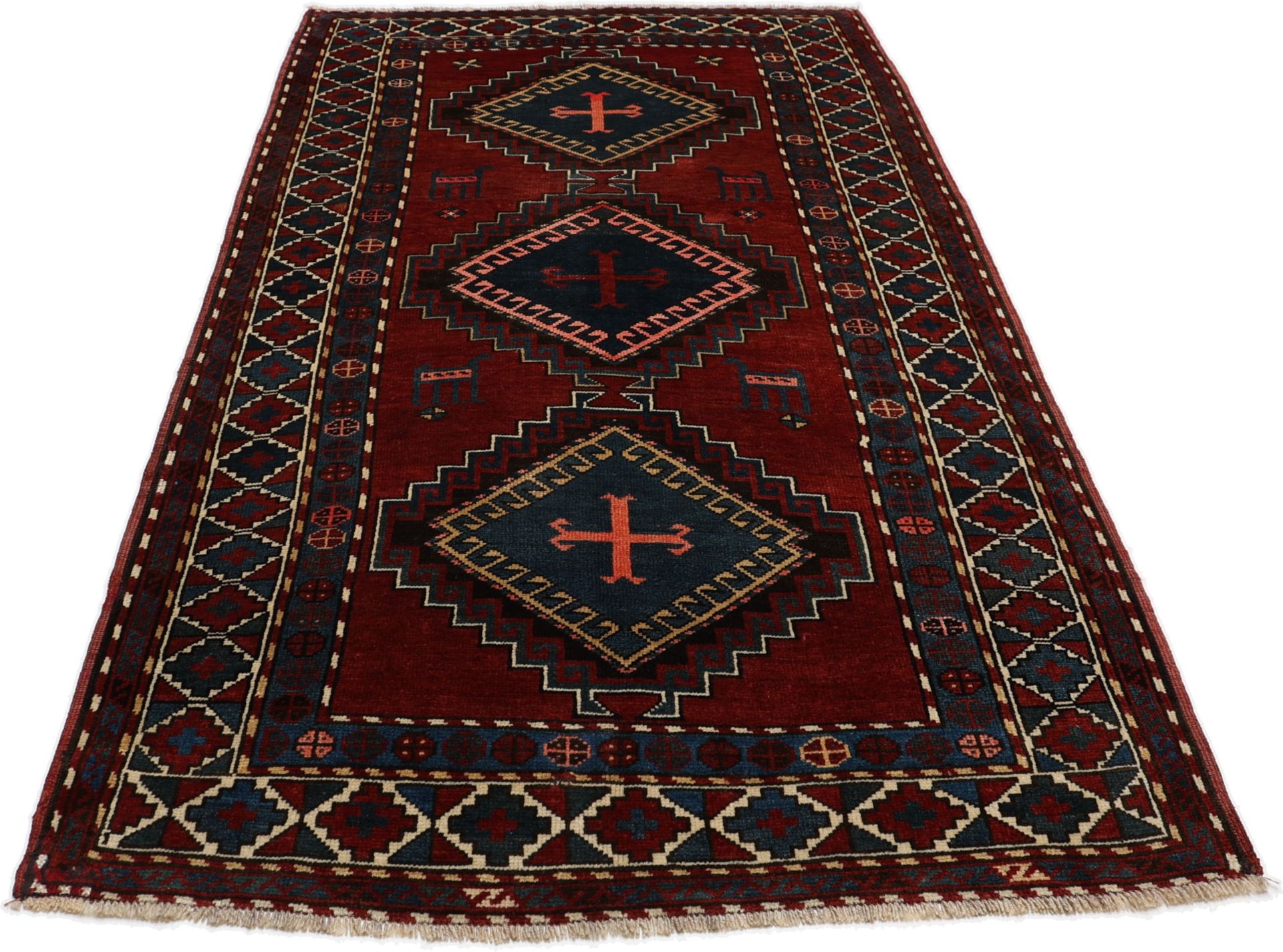 Antiker Kazak Perserteppich aus Iran, 112 × 205 cm