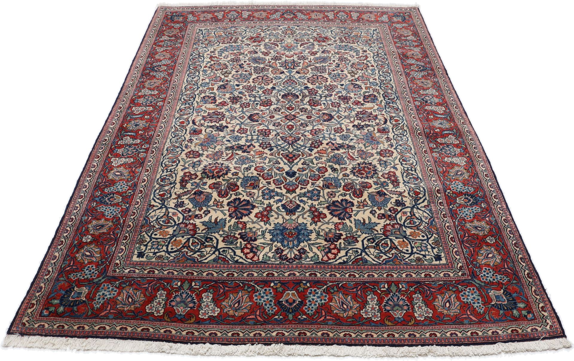 Antiker Kashan Perserteppich, 122 × 211 cm, Wolle
