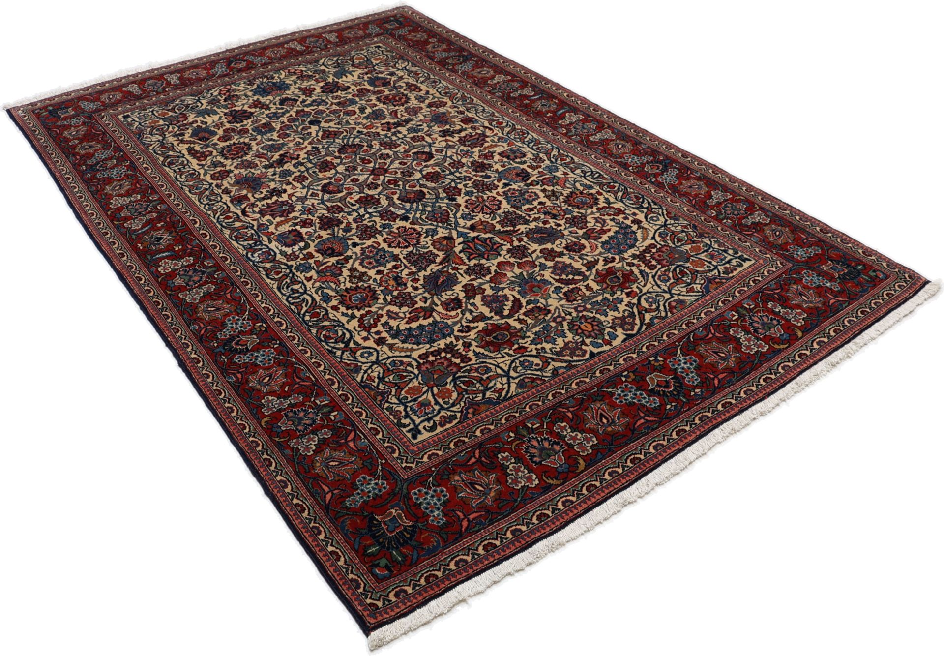 Antiker Kashan Perserteppich, 122 × 211 cm, Wolle