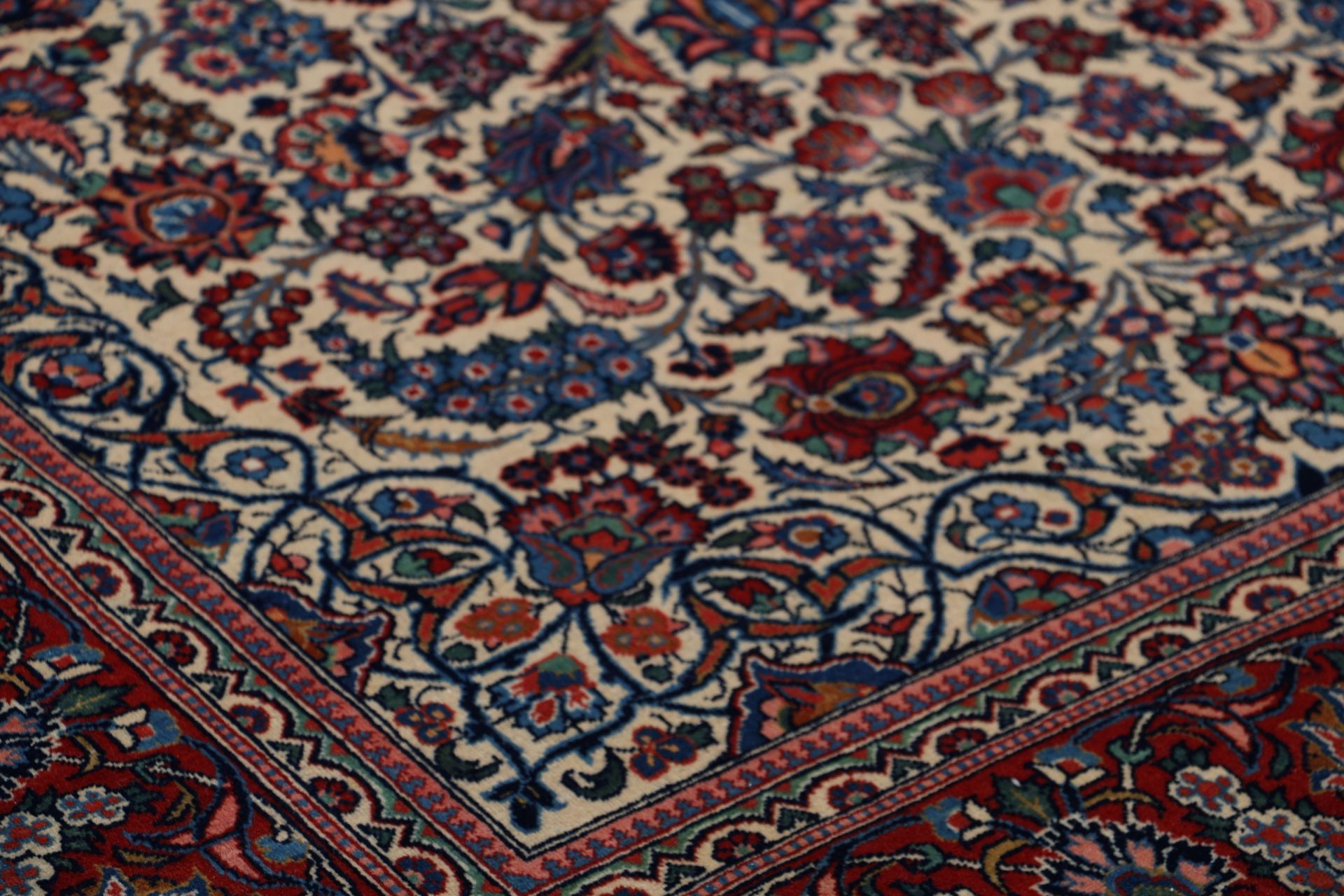 Antiker Kashan Perserteppich, 122 × 211 cm, Wolle