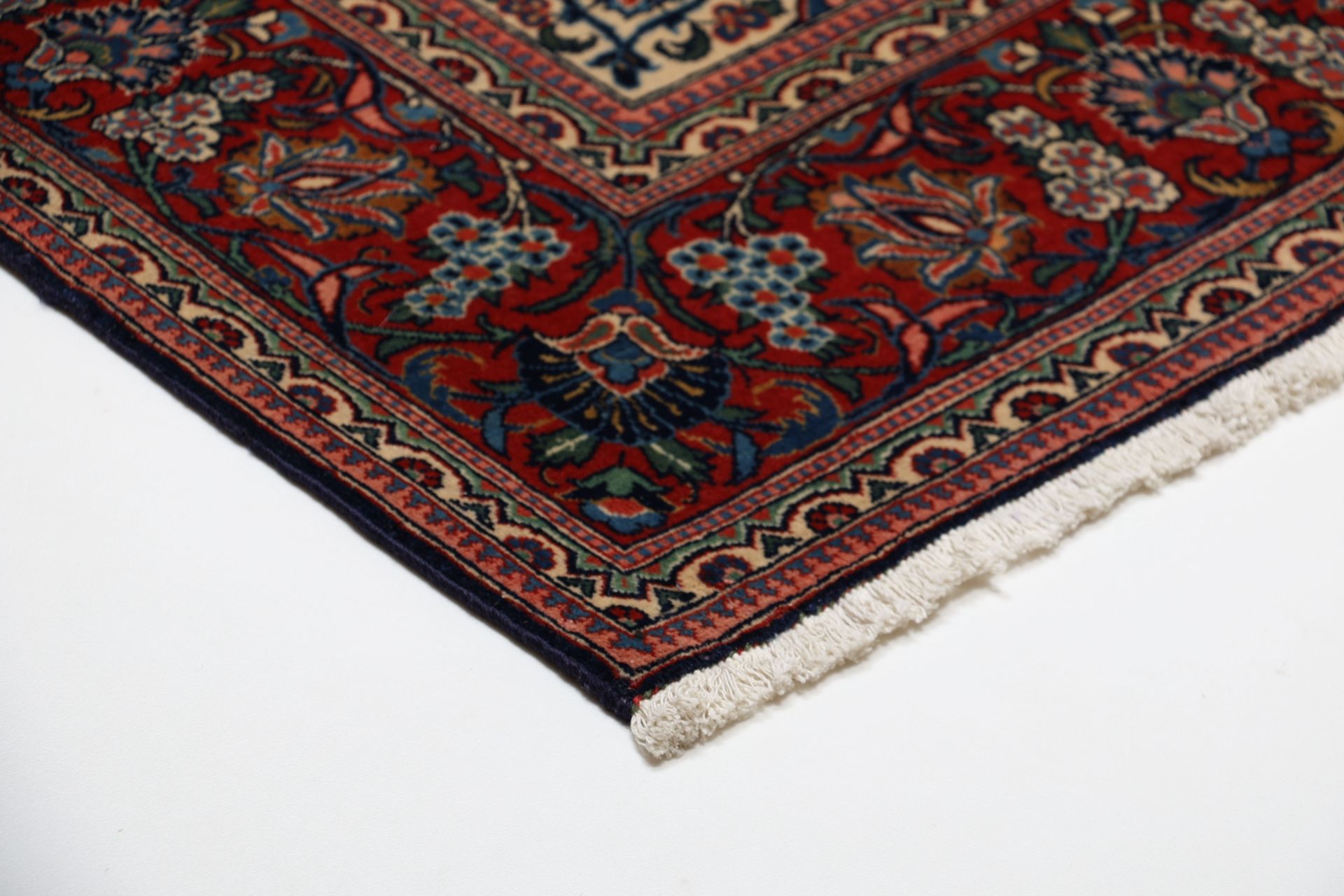 Antiker Kashan Perserteppich, 122 × 211 cm, Wolle