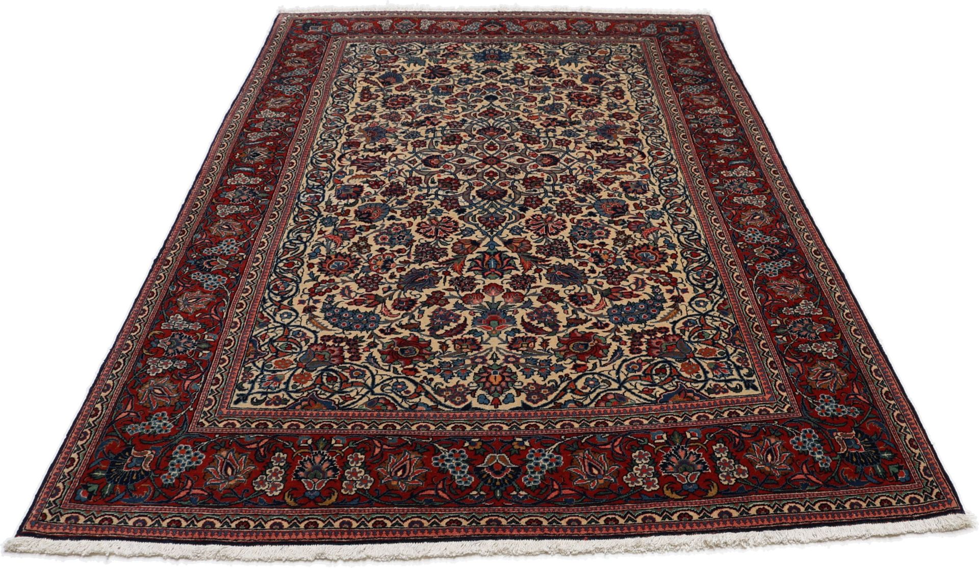 Antiker Kashan Perserteppich, 122 × 211 cm, Wolle