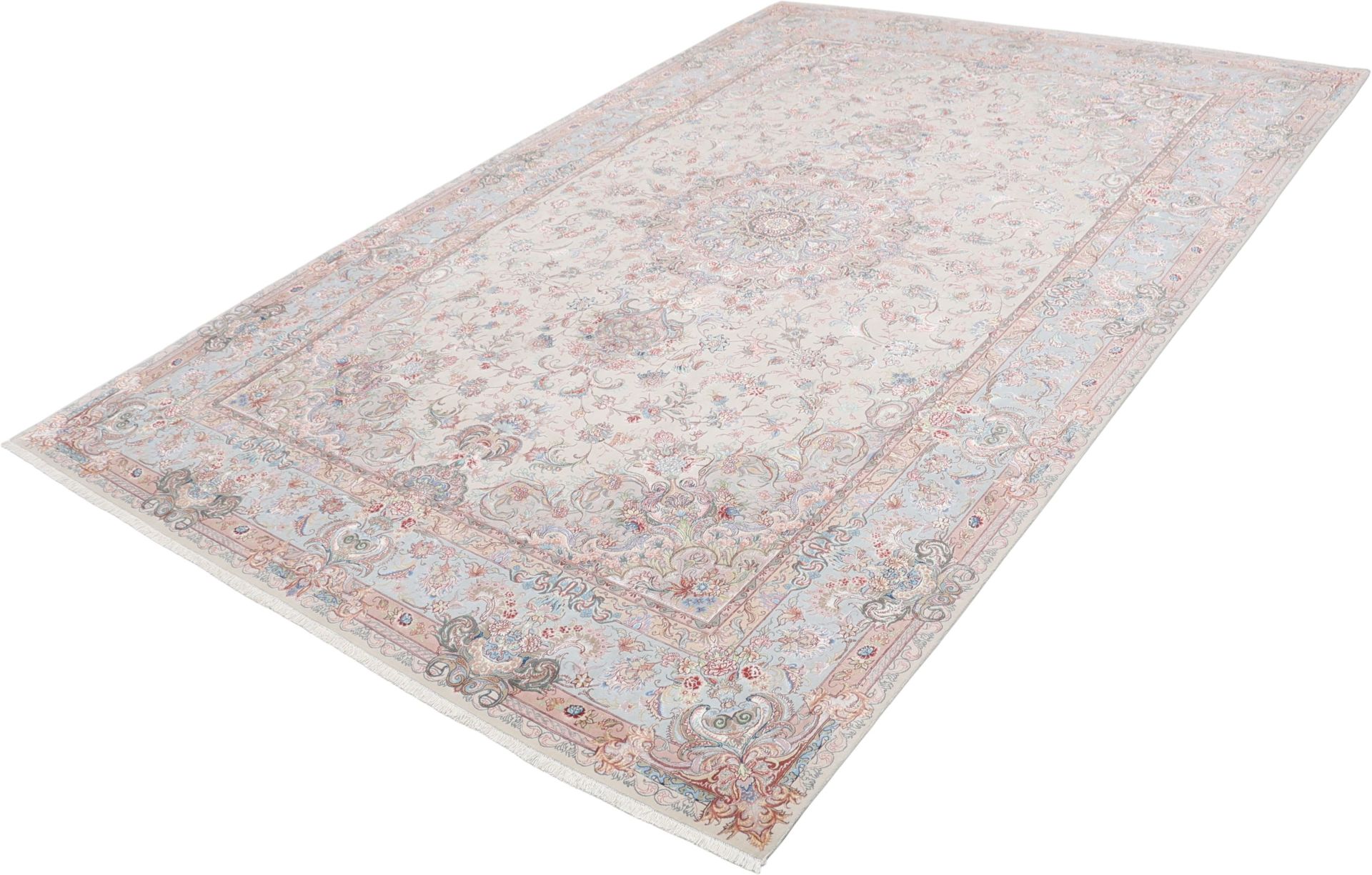 Handgeknüpfter Täbriz Perserteppich, 200 × 300 cm, Wolle & Seide