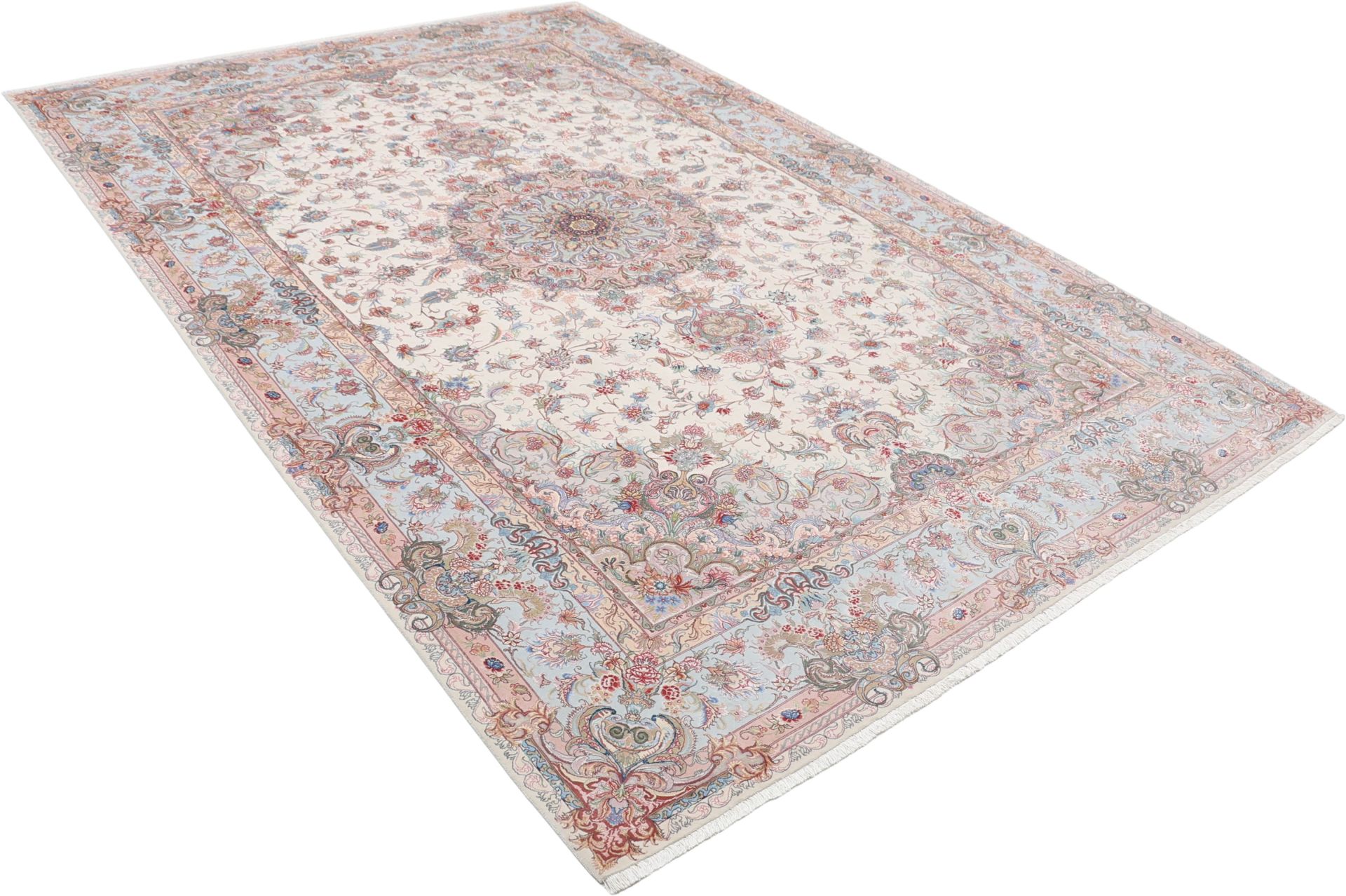 Handgeknüpfter Täbriz Perserteppich, 200 × 300 cm, Wolle & Seide