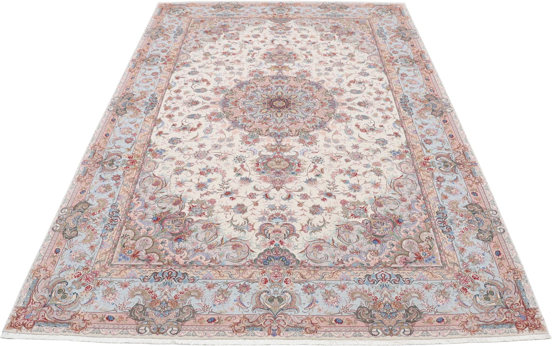 Handgeknüpfter Täbriz Perserteppich, 200 × 300 cm, Wolle & Seide