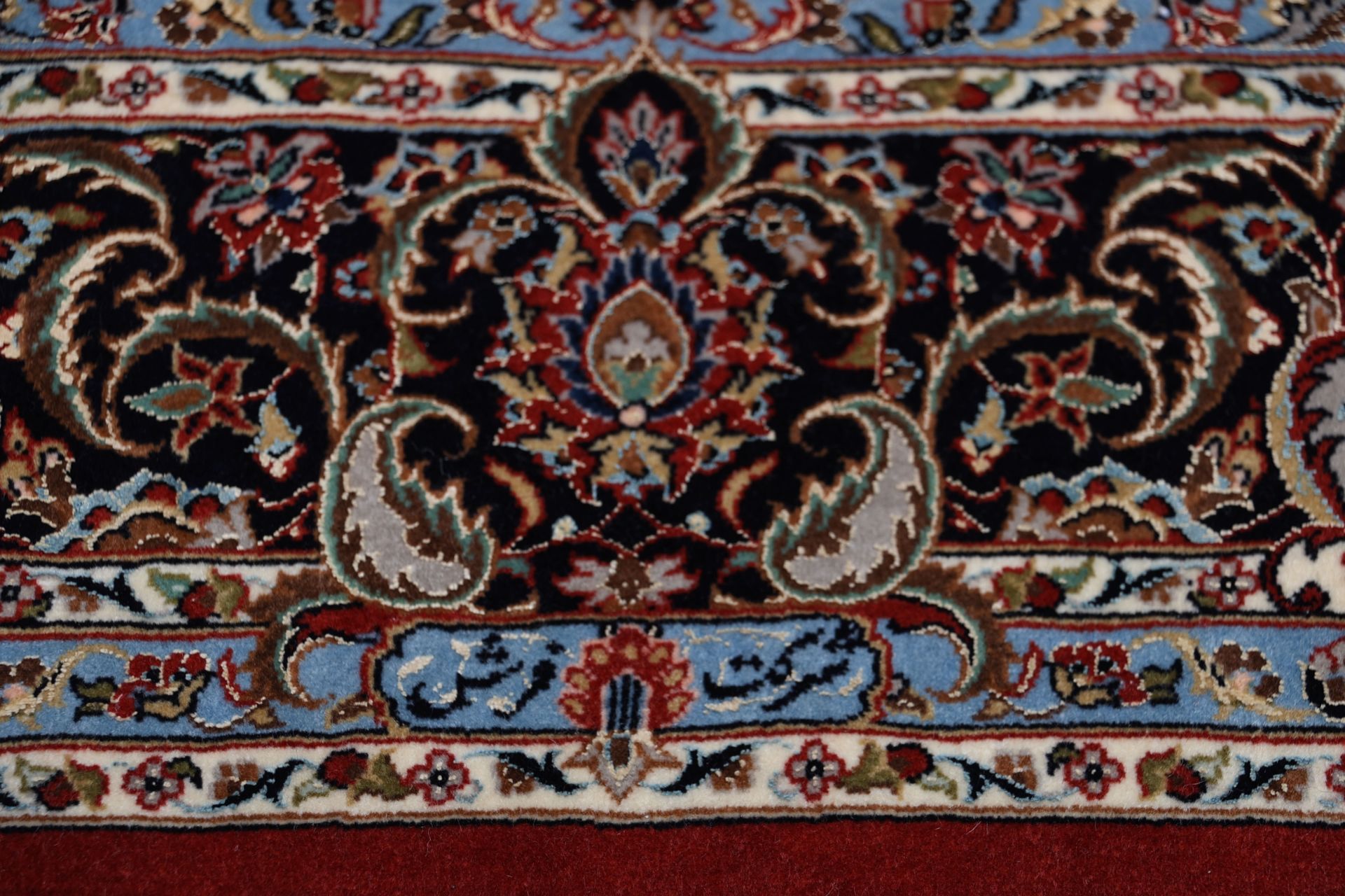 Handgeknüpfter Isfahan Perserteppich, 197 × 240 cm, Wolle & Seide