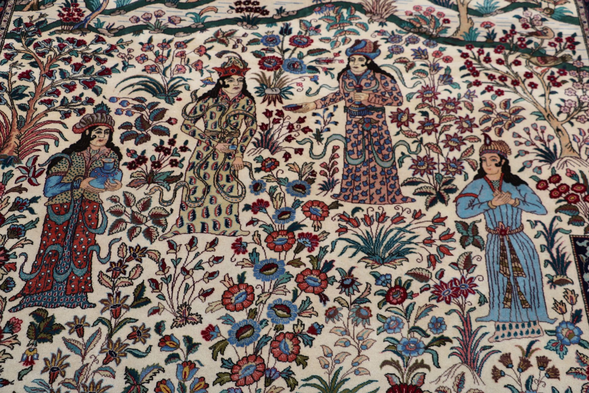 Handgeknüpfter Täbriz Perserteppich, 195 × 265 cm, Wolle & Seide
