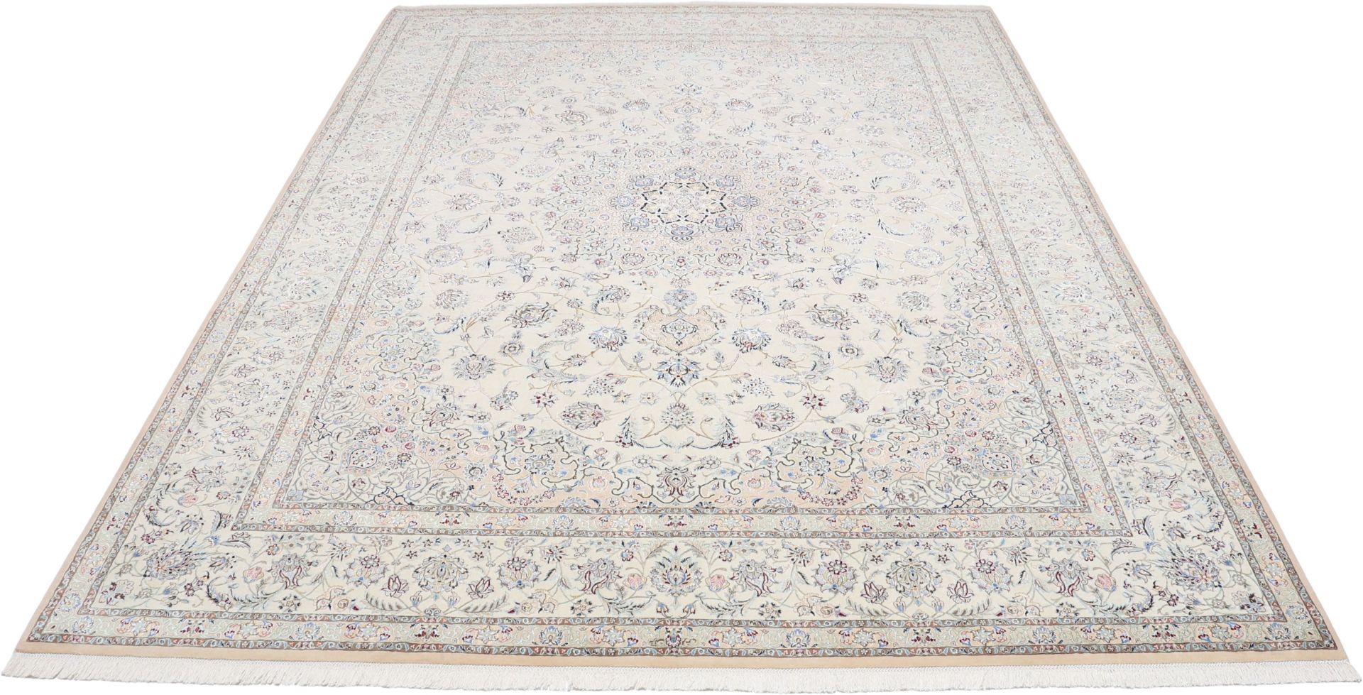 Nain Perserteppich 257 × 350 cm aus Wolle & Seide, handgeknüpft