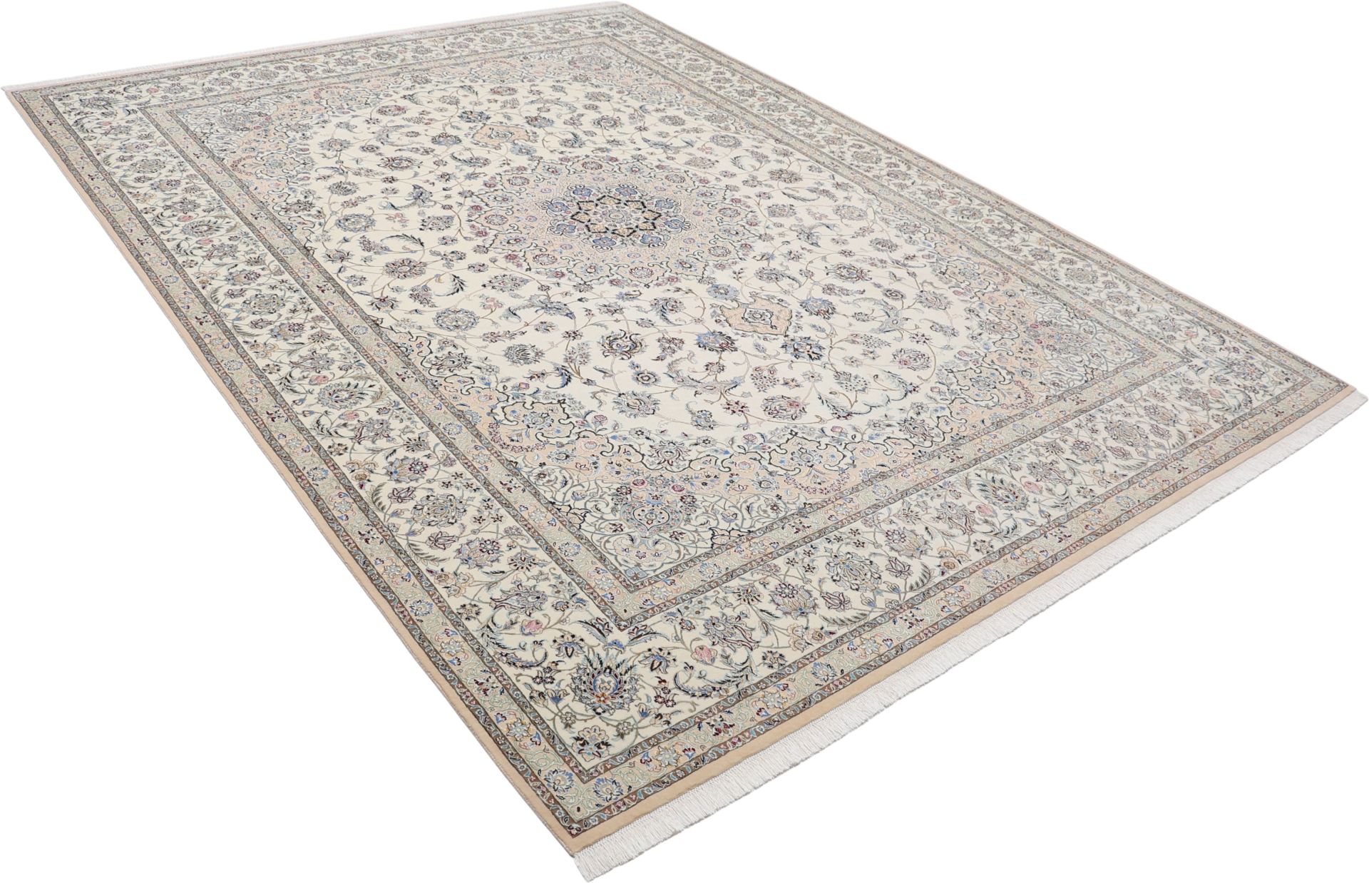 Nain Perserteppich 257 × 350 cm aus Wolle & Seide, handgeknüpft
