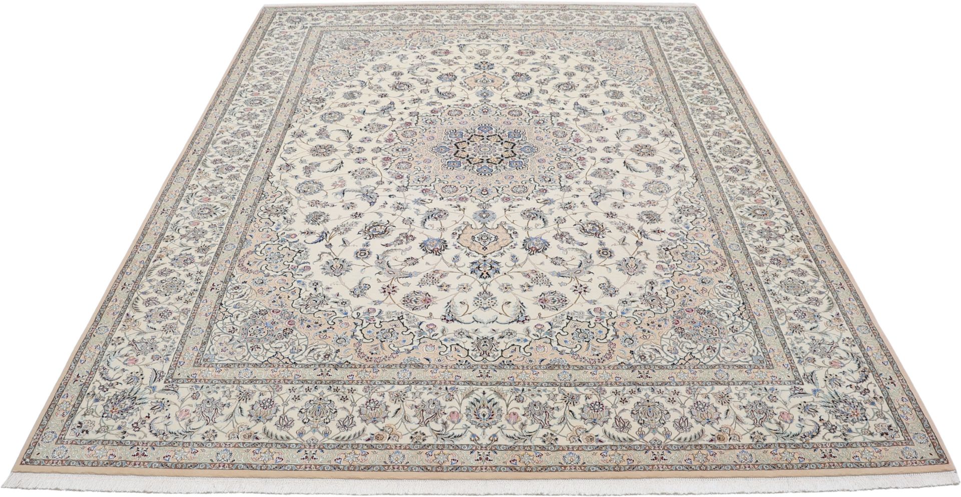 Nain Perserteppich 257 × 350 cm aus Wolle & Seide, handgeknüpft