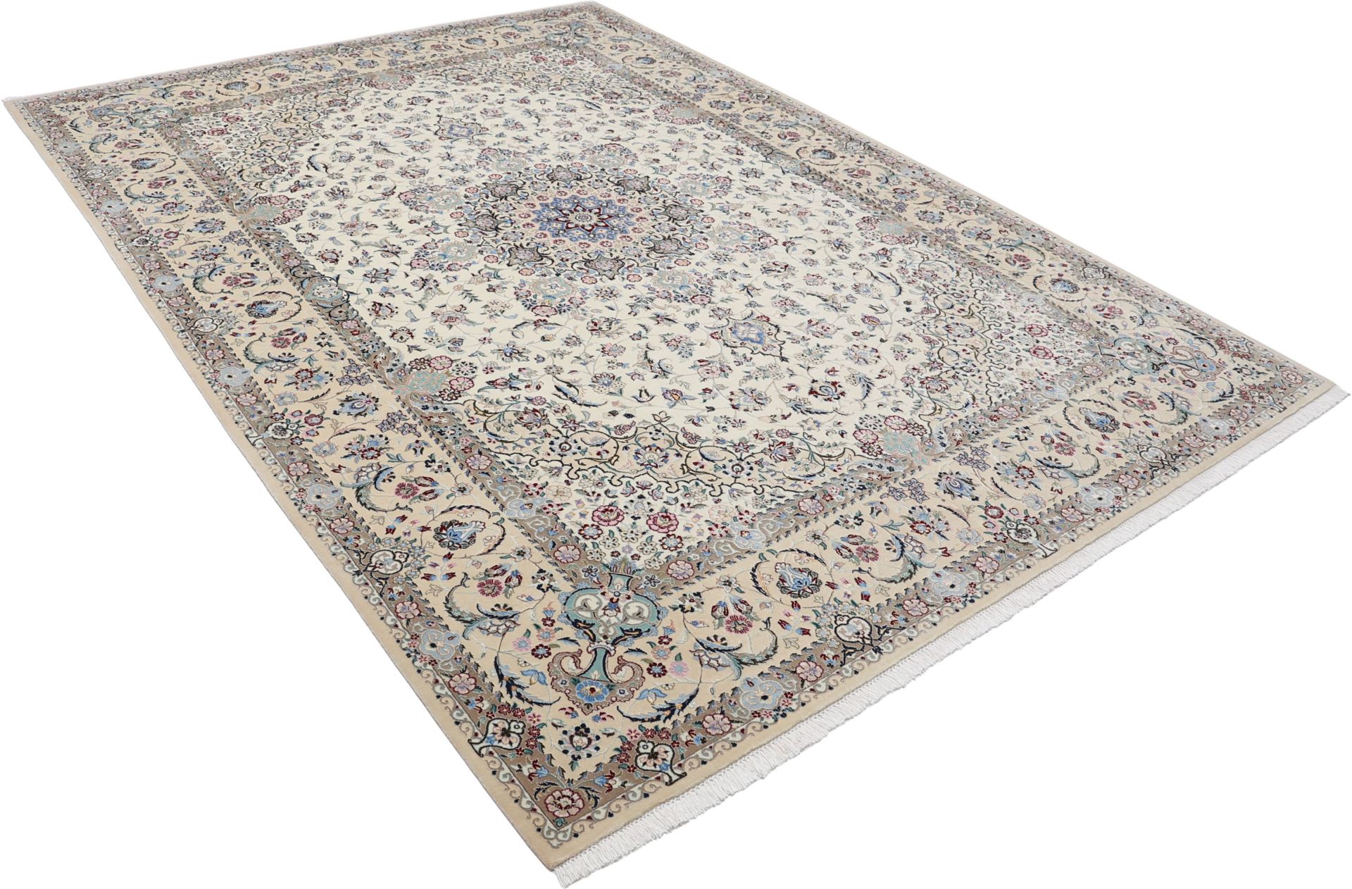 Nain Perserteppich 254 × 360 cm aus Wolle & Seide, handgeknüpft