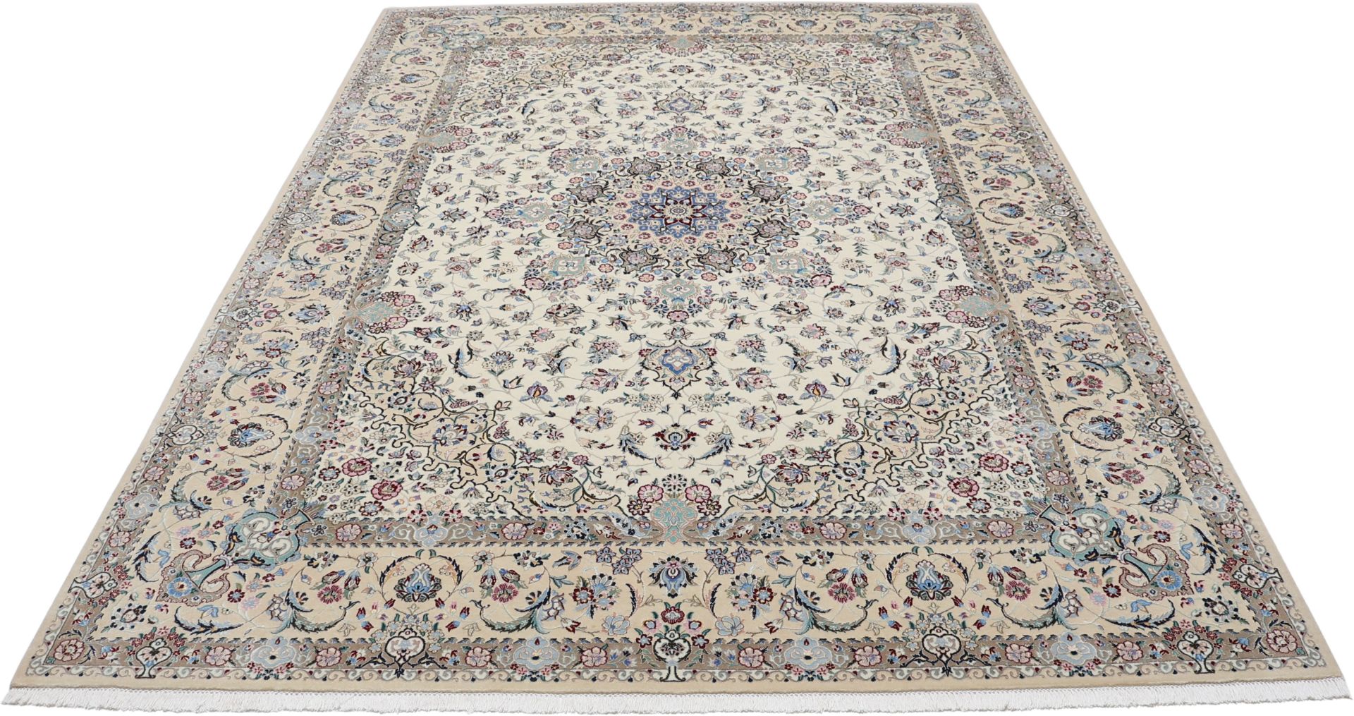 Nain Perserteppich 254 × 360 cm aus Wolle & Seide, handgeknüpft