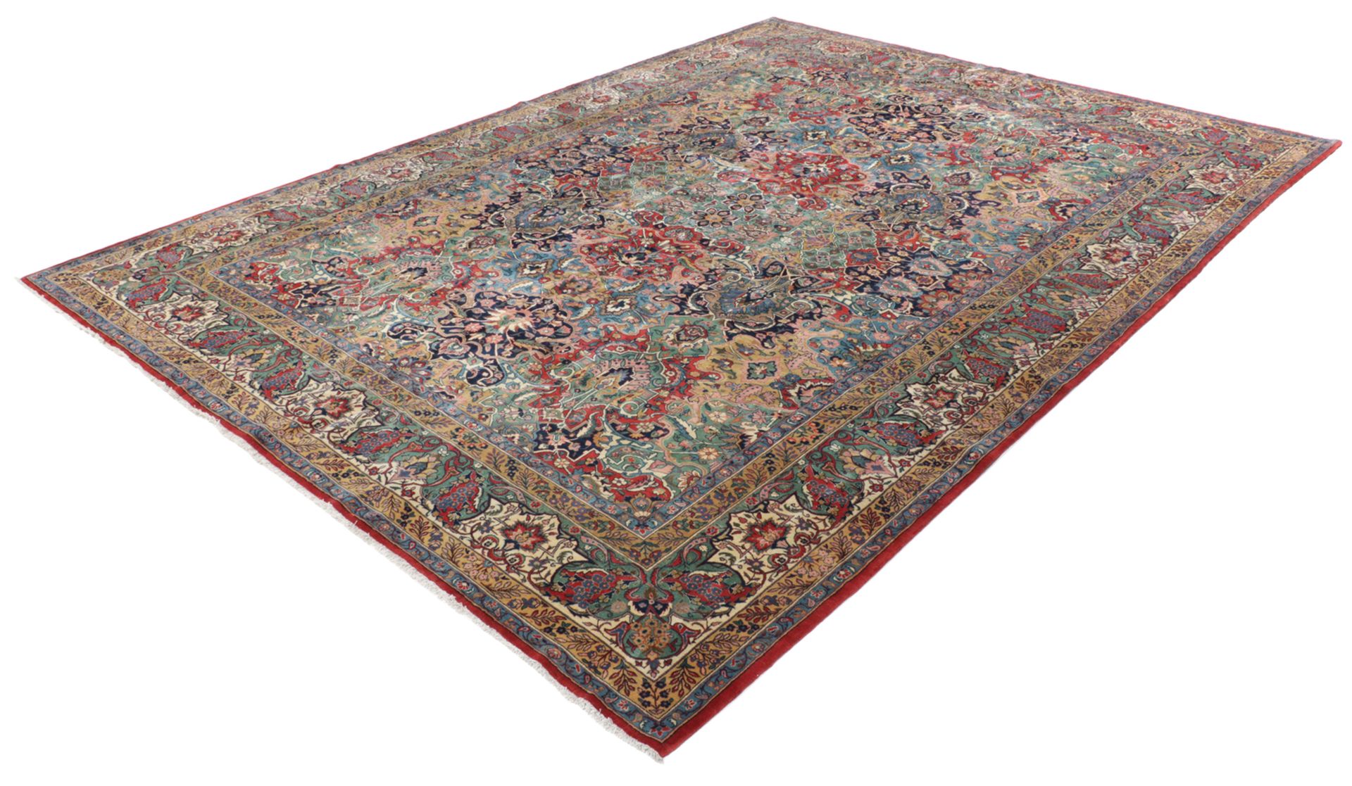 Kashan Perserteppich 317 × 430 cm aus Wolle, handgeknüpft