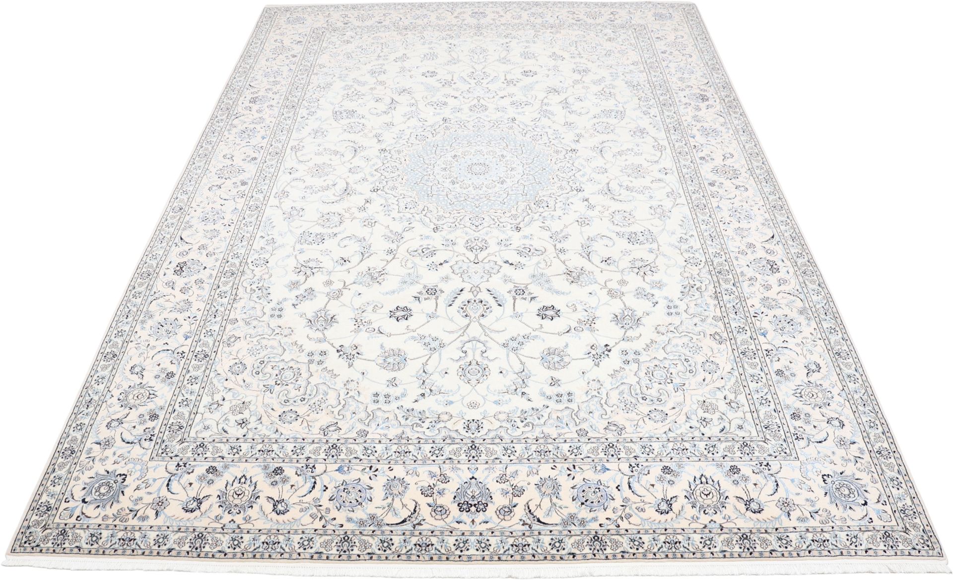 Handgeknüpfter Nain Perserteppich, 252 × 370 cm, Wolle & Seide