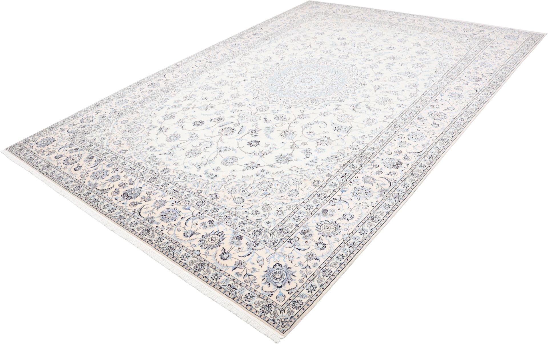 Handgeknüpfter Nain Perserteppich, 252 × 370 cm, Wolle & Seide