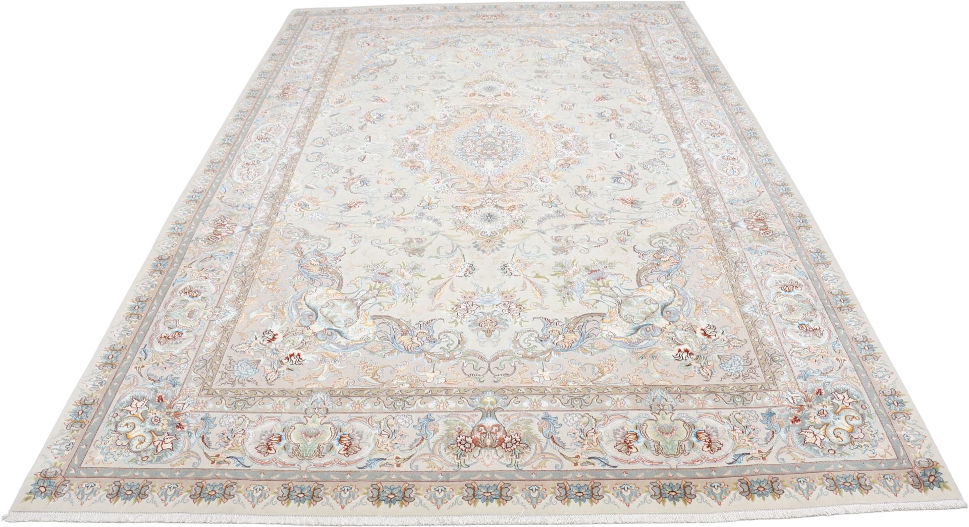 Täbriz Perserteppich 205 × 312 cm aus Wolle & Seide, handgeknüpft