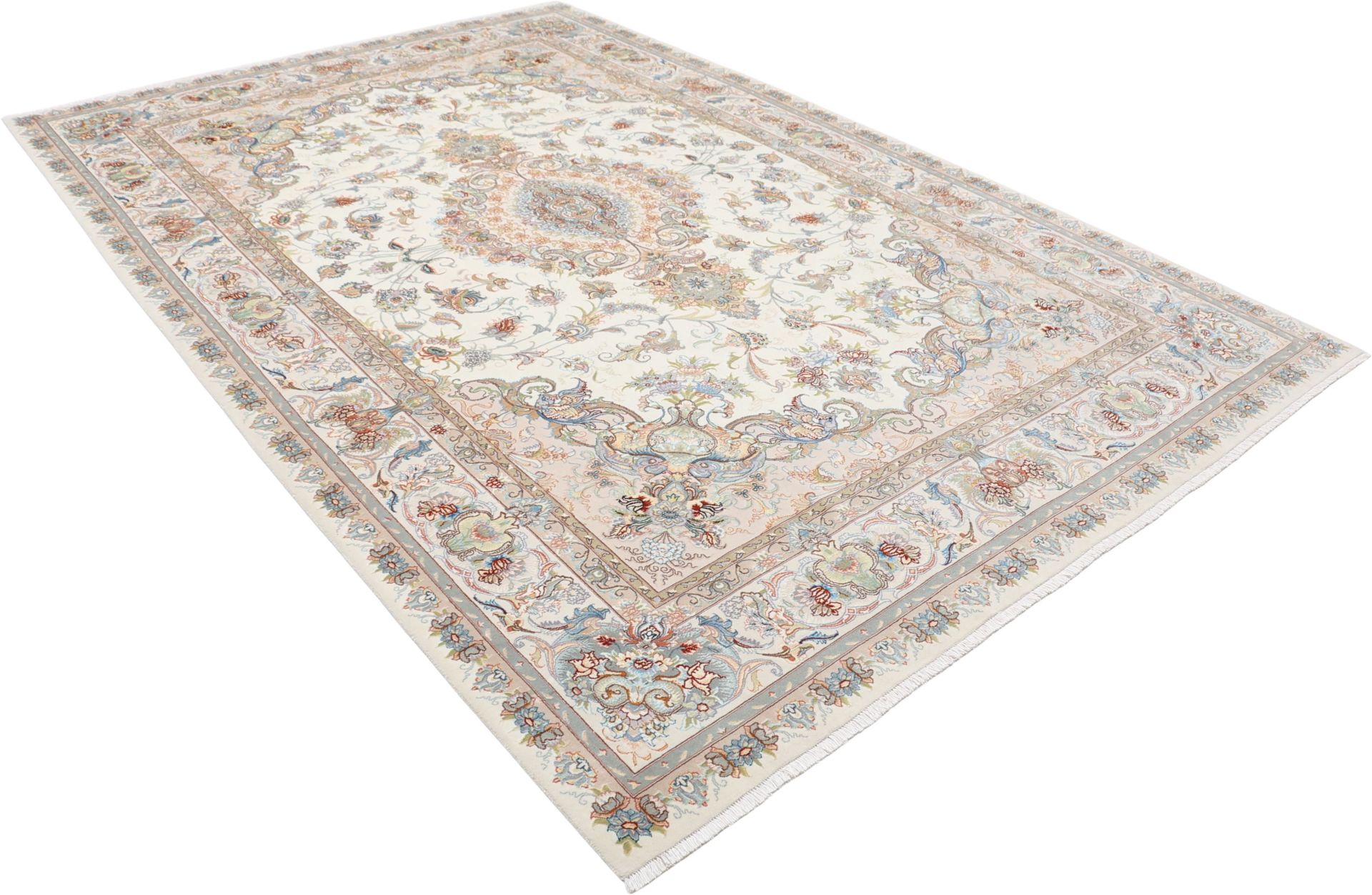 Täbriz Perserteppich 205 × 312 cm aus Wolle & Seide, handgeknüpft