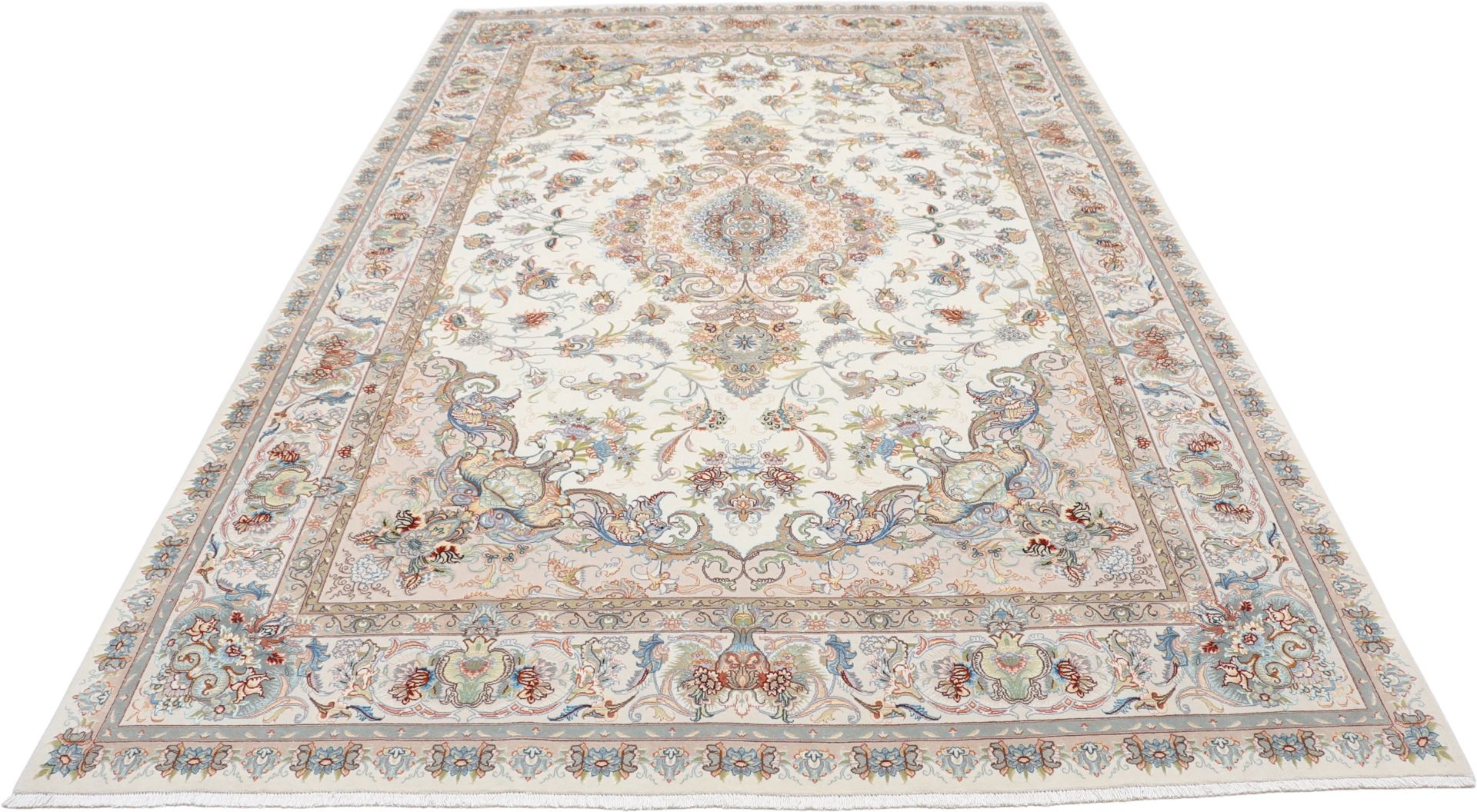 Täbriz Perserteppich 205 × 312 cm aus Wolle & Seide, handgeknüpft