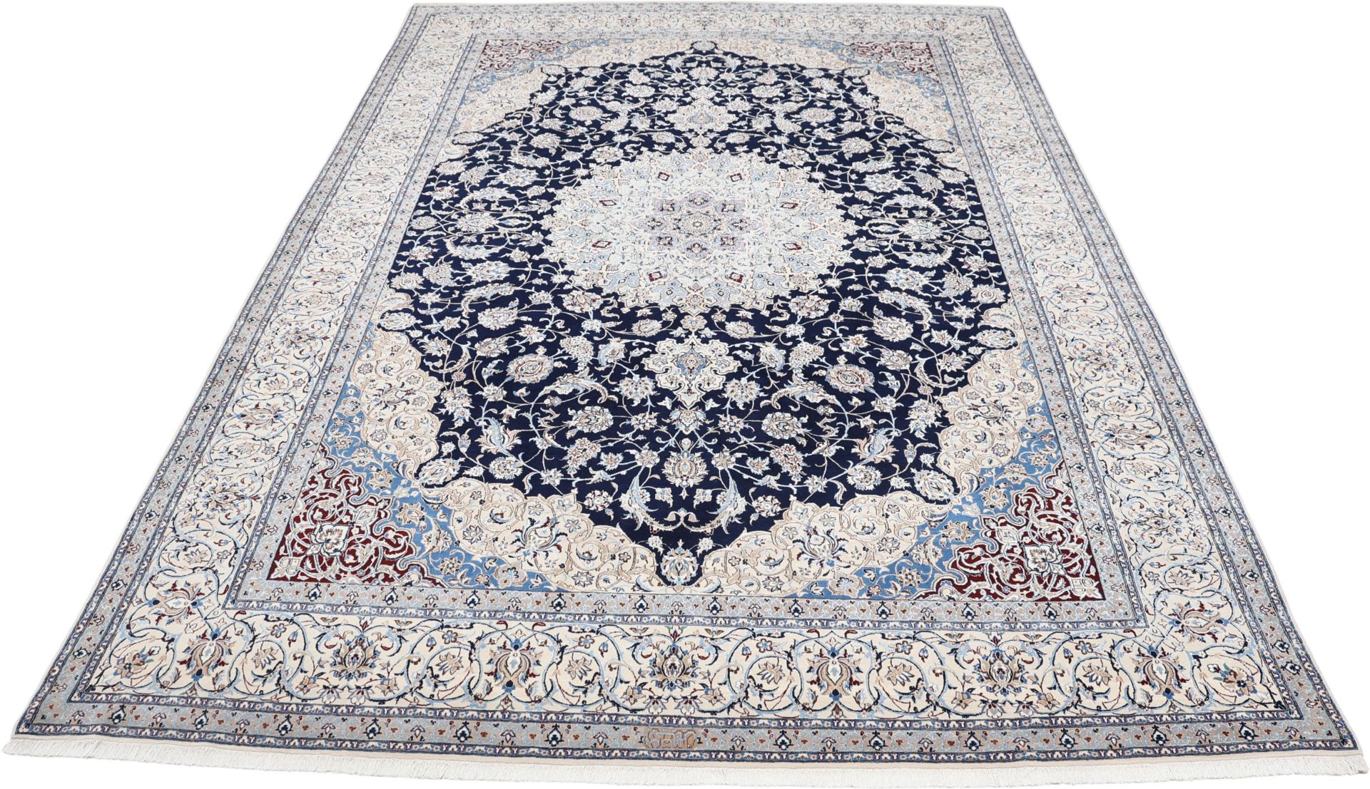 Handgeknüpfter Nain Perserteppich, 255 × 368 cm, Wolle & Seide