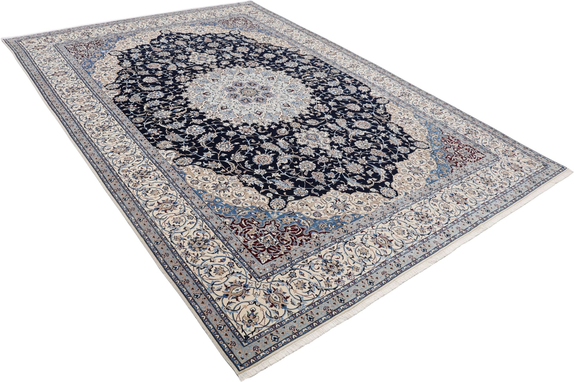 Handgeknüpfter Nain Perserteppich, 255 × 368 cm, Wolle & Seide