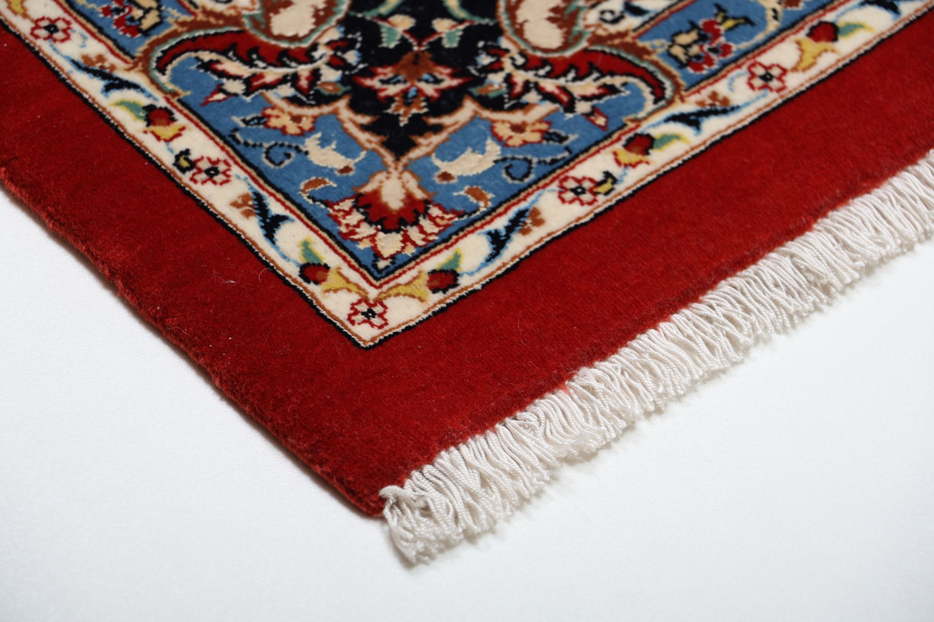 Handgeknüpfter Isfahan Perserteppich, 195 × 253 cm, Wolle & Seide
