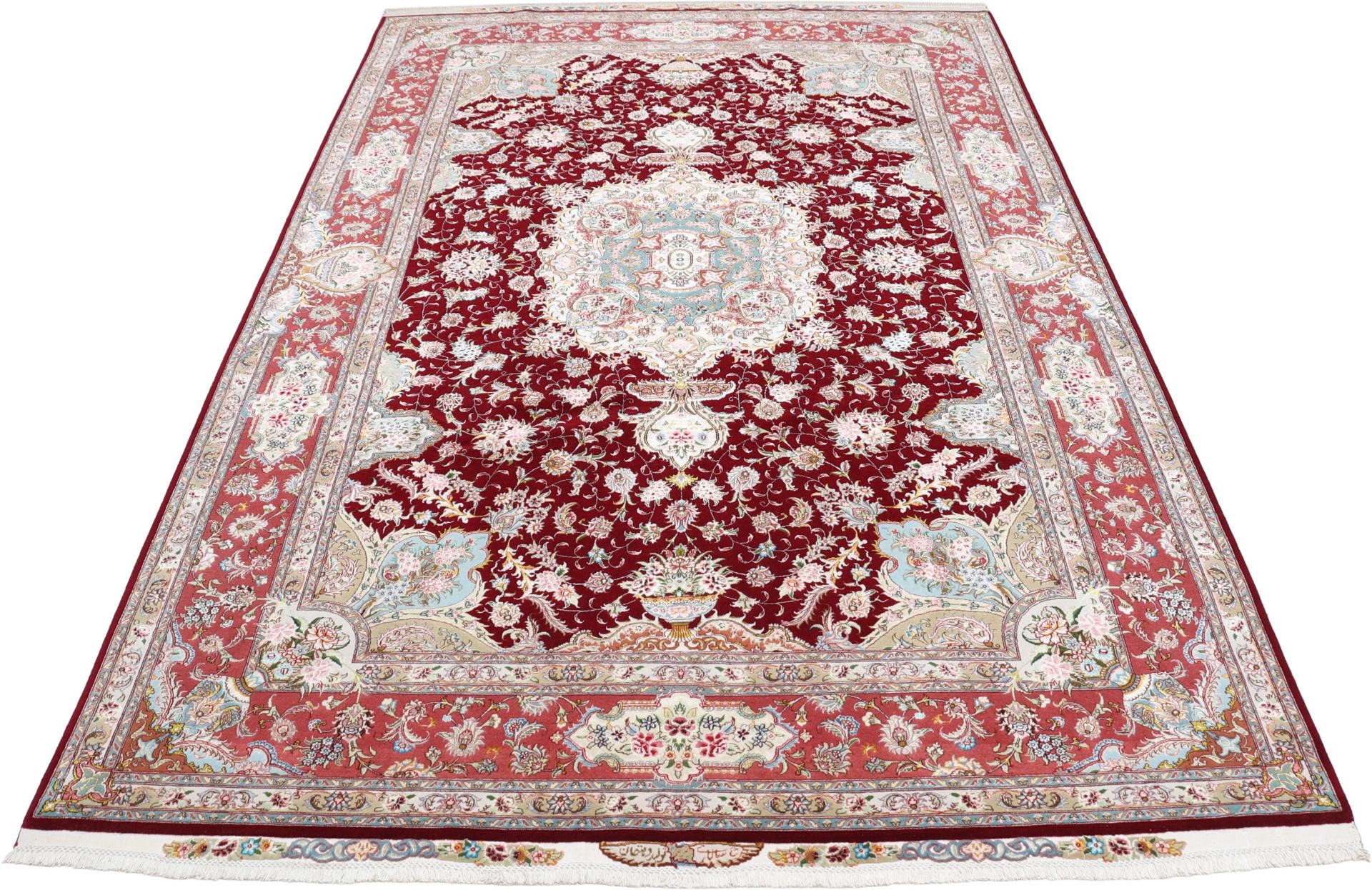 perserteppich-tabriz-205-x-302-cm-schurwolle-seide-handgeknupft-5 Handgeknüpfter Täbriz Perserteppich 205 × 302 cm