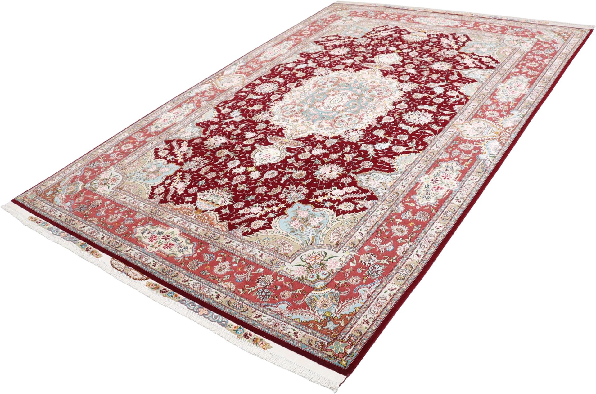 perserteppich-tabriz-205-x-302-cm-schurwolle-seide-handgeknupft-6 Handgeknüpfter Täbriz Perserteppich 205 × 302 cm