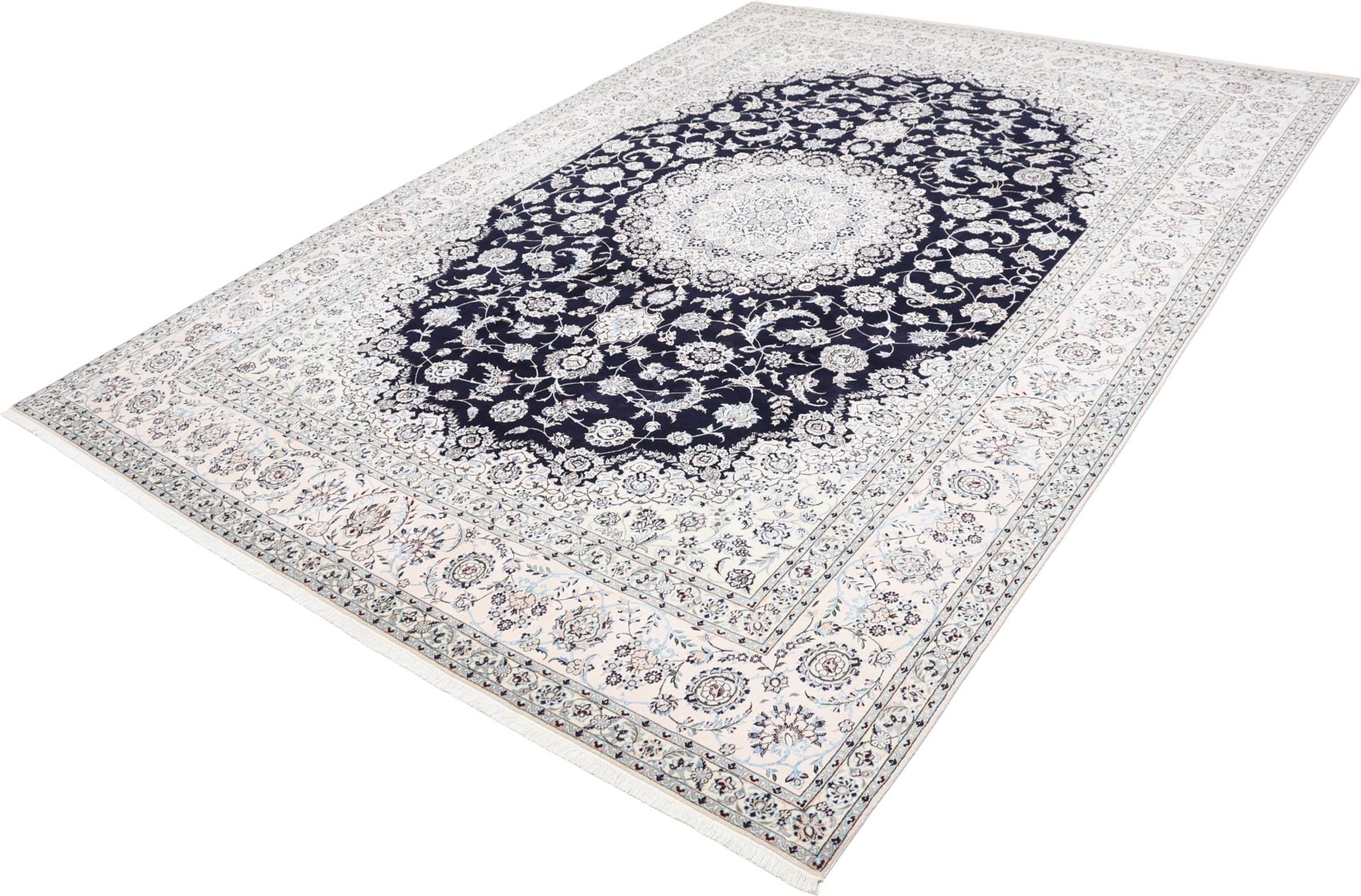 perserteppich-nain-251-x-357-cm-schurwolle-seide-handgeknupft-2 Handgeknüpfter Nain Perserteppich, 251 × 357 cm, Wolle & Seide