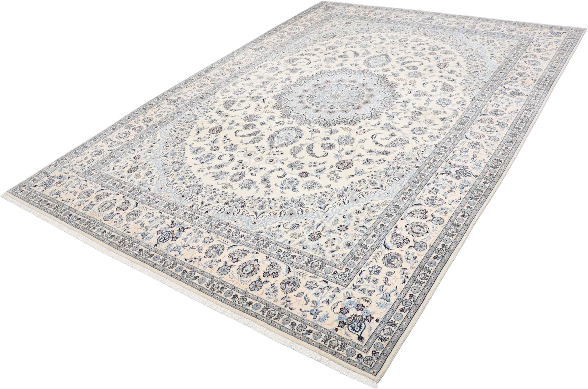 Nain Perserteppich 247 × 355 cm aus Wolle & Seide, handgeknüpft