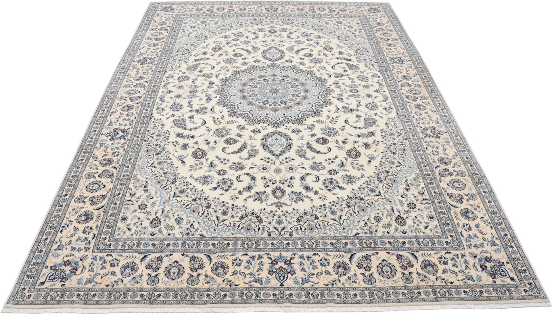 Nain Perserteppich 247 × 355 cm aus Wolle & Seide, handgeknüpft