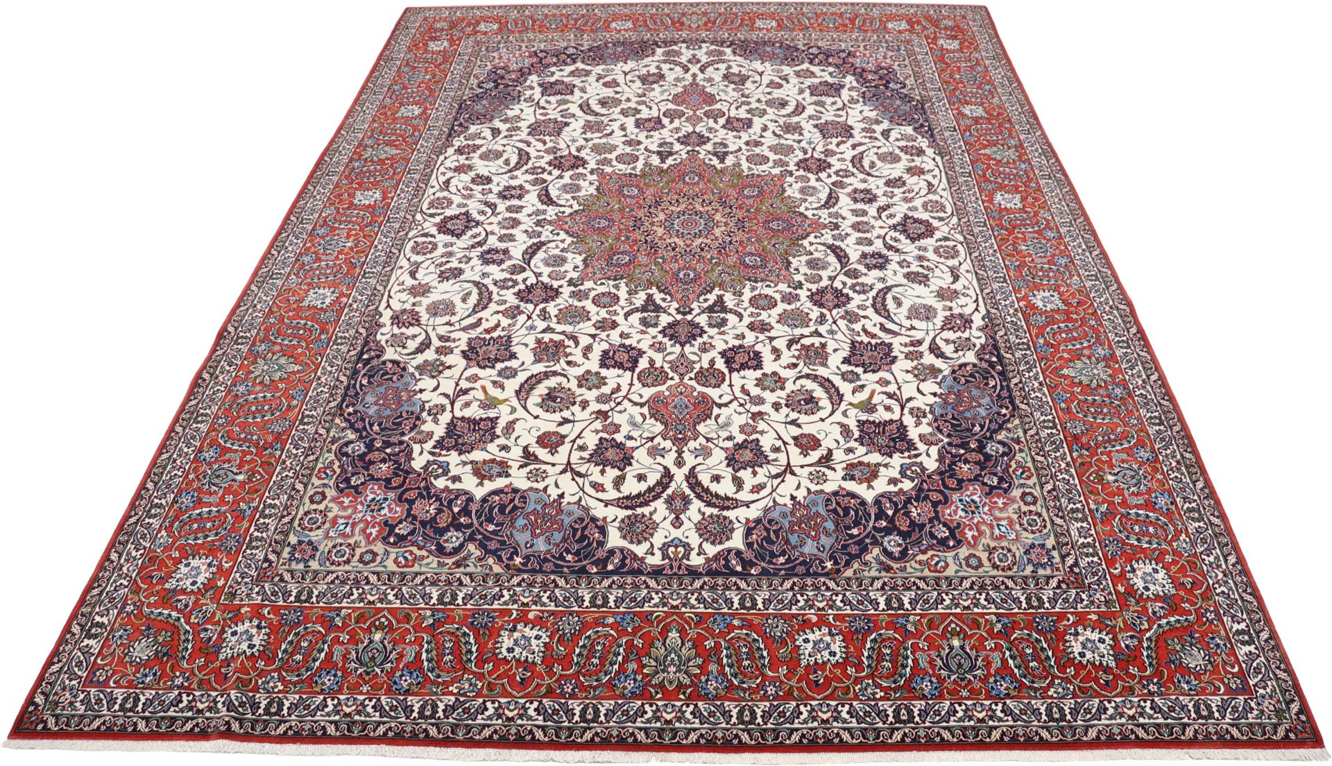 Handgeknüpfter Isfahan Perserteppich, 254 × 360 cm, Wolle