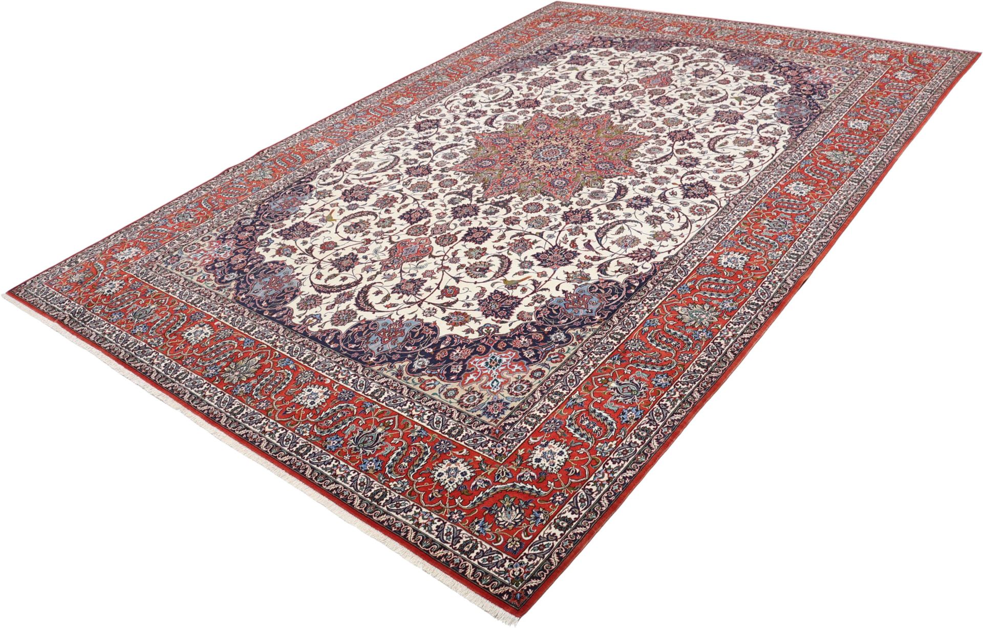 Handgeknüpfter Isfahan Perserteppich, 254 × 360 cm, Wolle