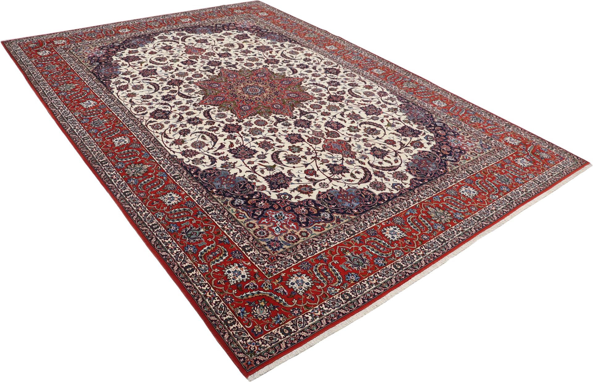 Handgeknüpfter Isfahan Perserteppich, 254 × 360 cm, Wolle