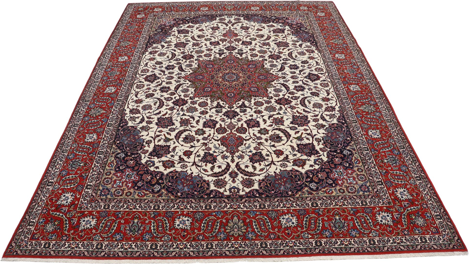 Handgeknüpfter Isfahan Perserteppich, 254 × 360 cm, Wolle