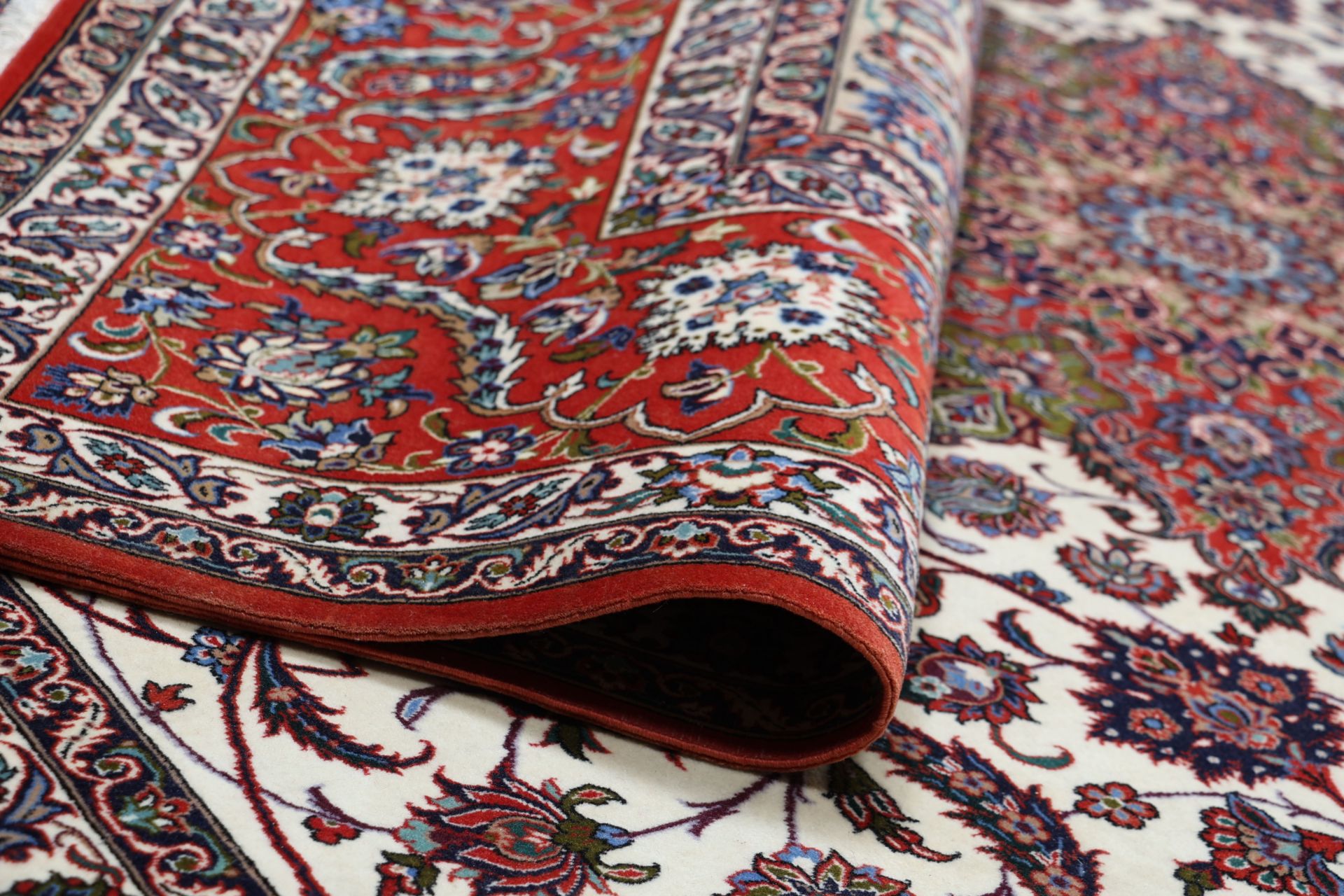 Handgeknüpfter Isfahan Perserteppich, 254 × 360 cm, Wolle