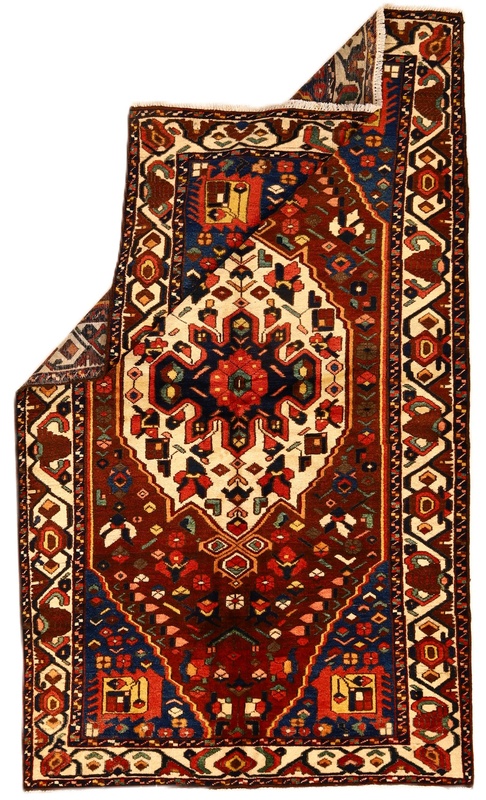 Antiker Bakhtiari Perserteppich, 262 × 151 cm, Wolle