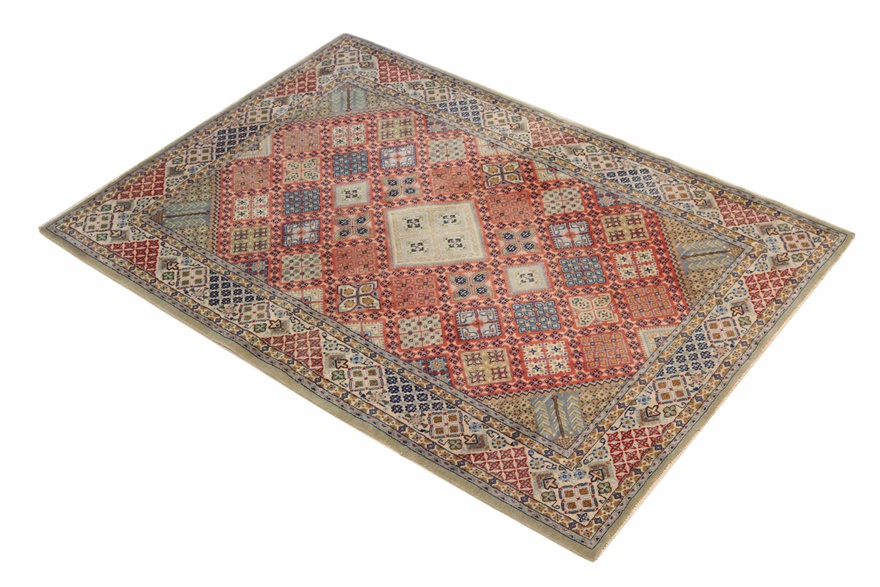perserteppich-nain-158-x-110-cm-seide-handgeknupft-rot-orange-3 Handgeknüpfter Nain Perserteppich 158 × 110 cm