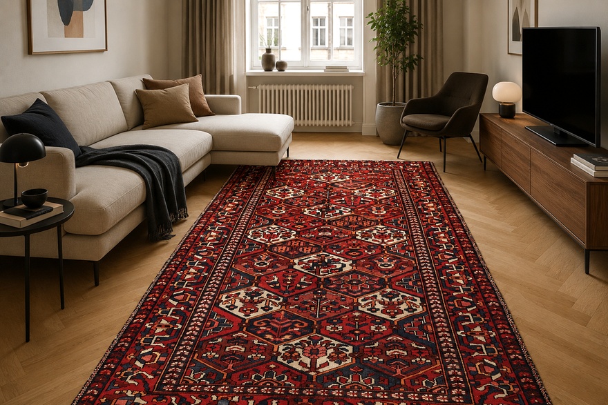 Bakhtiari Perserteppich 302 × 160 cm aus Wolle, handgeknüpft